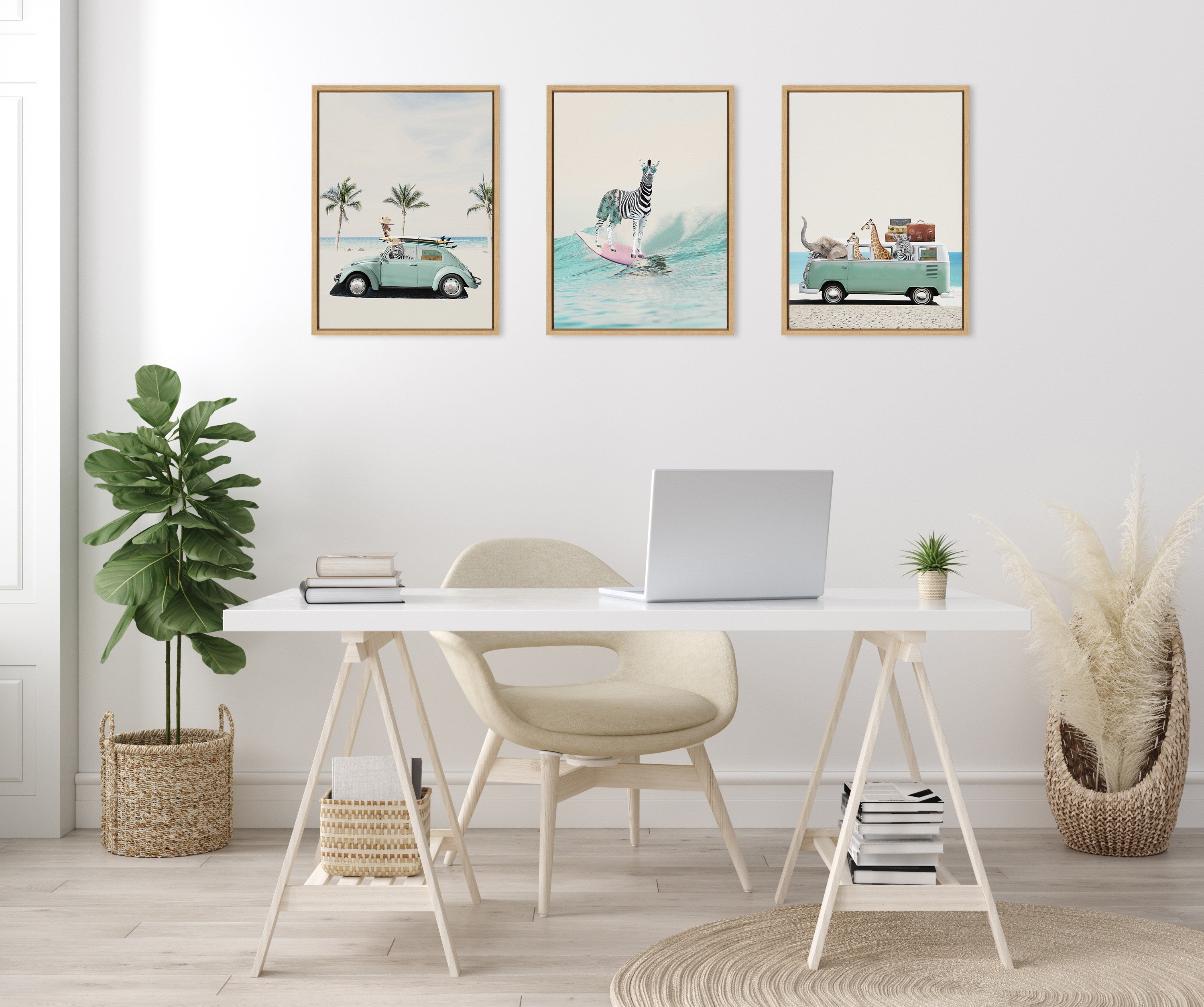 Framed Canvas Sylvie Natural 18x24 6