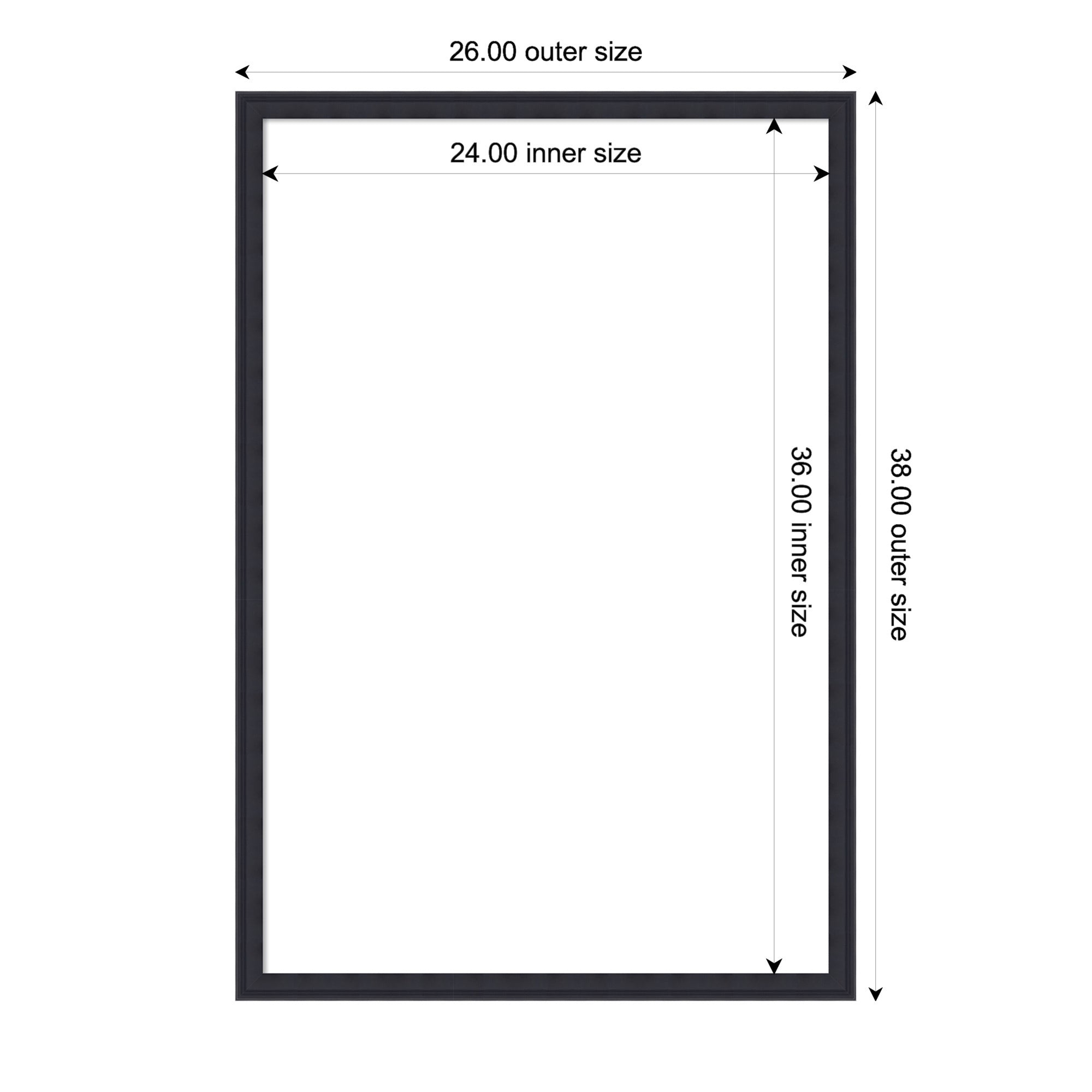 Dry Erase Board Florence Black 26x38 2