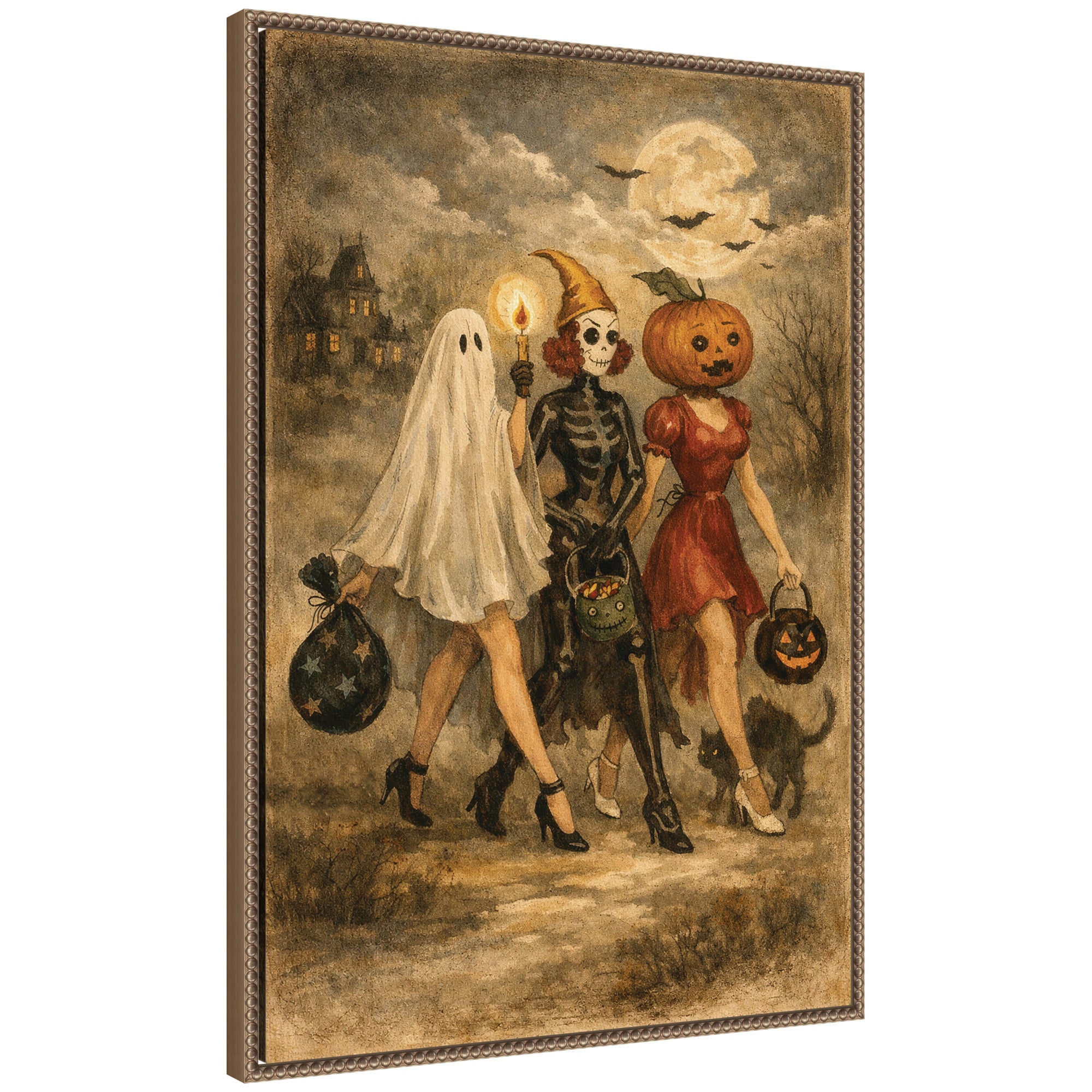 Framed Canvas 23x33 Sylvie Beaded Dark Gold 1