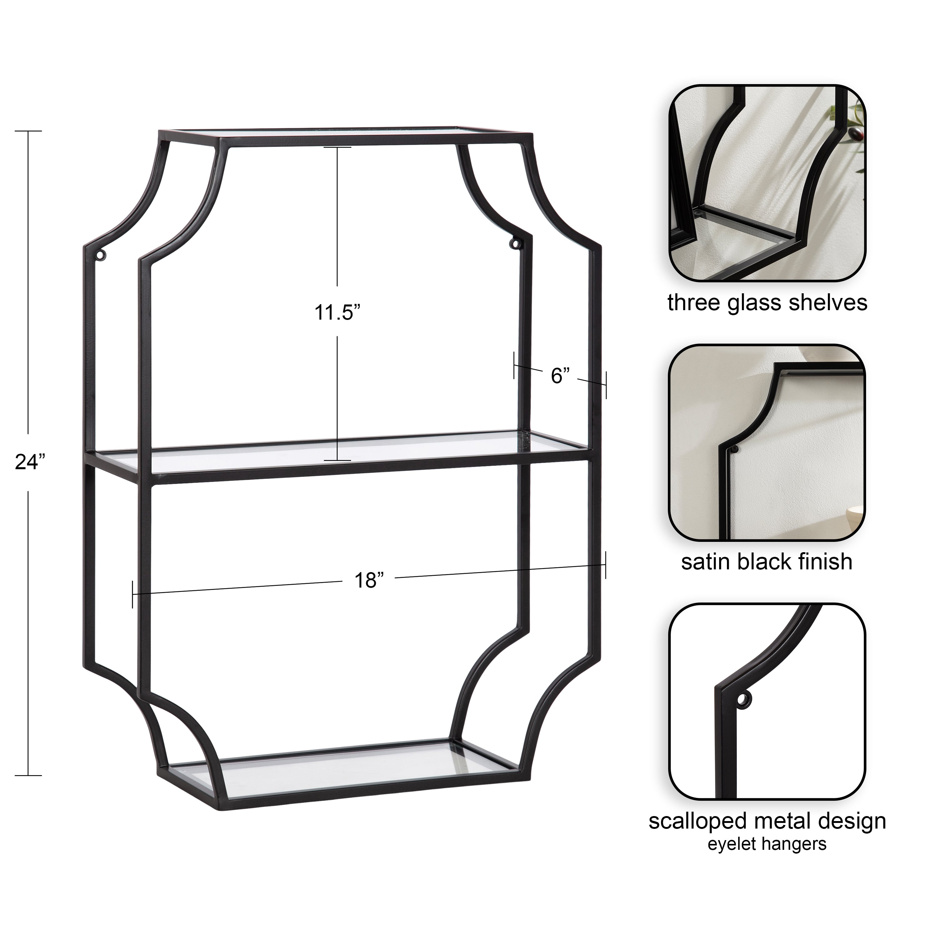 Accent Shelf Black 18x24 2