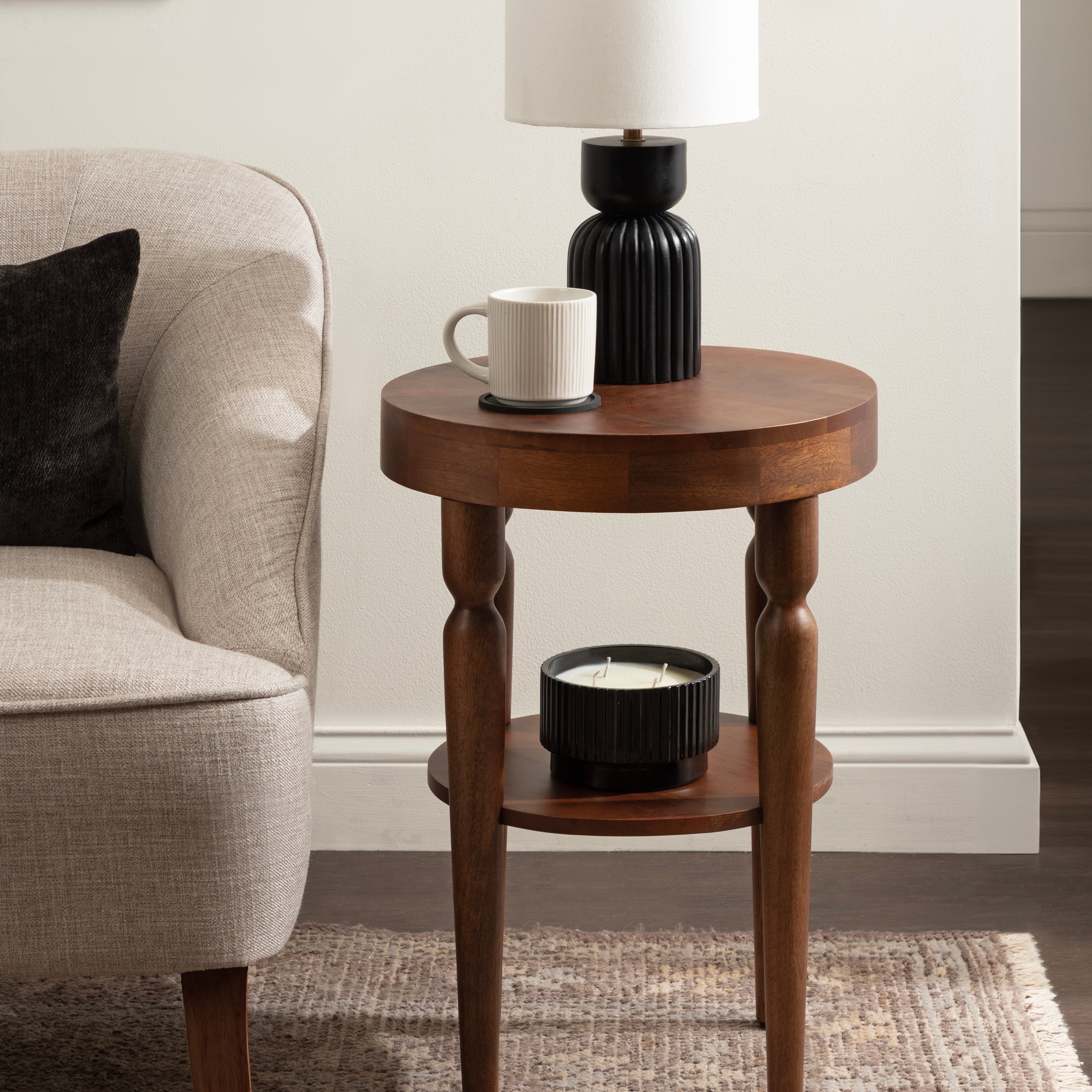 Side Table 16x16x24 Walnut Brown 6