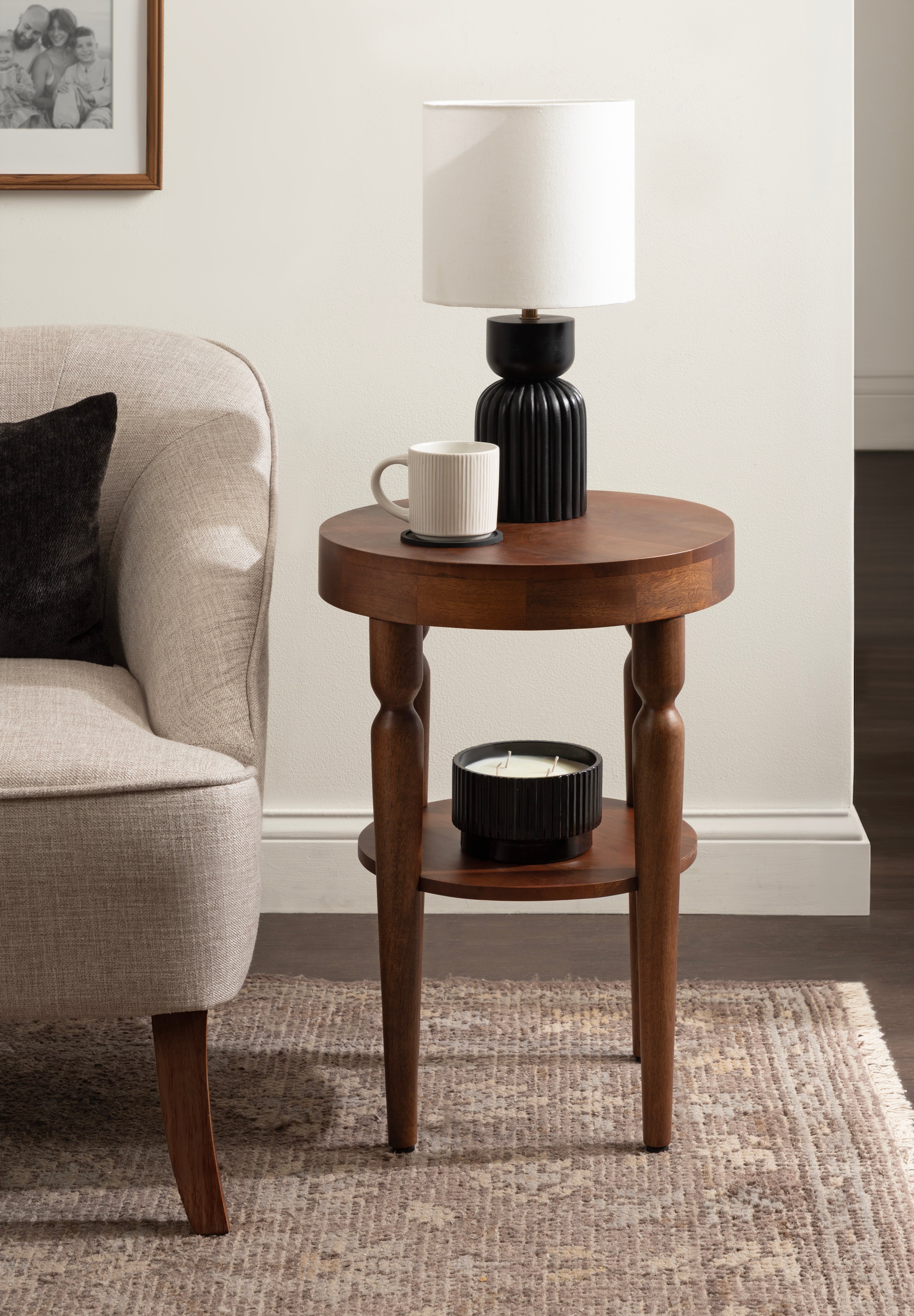 Side Table Walnut Brown 16x16x24 6
