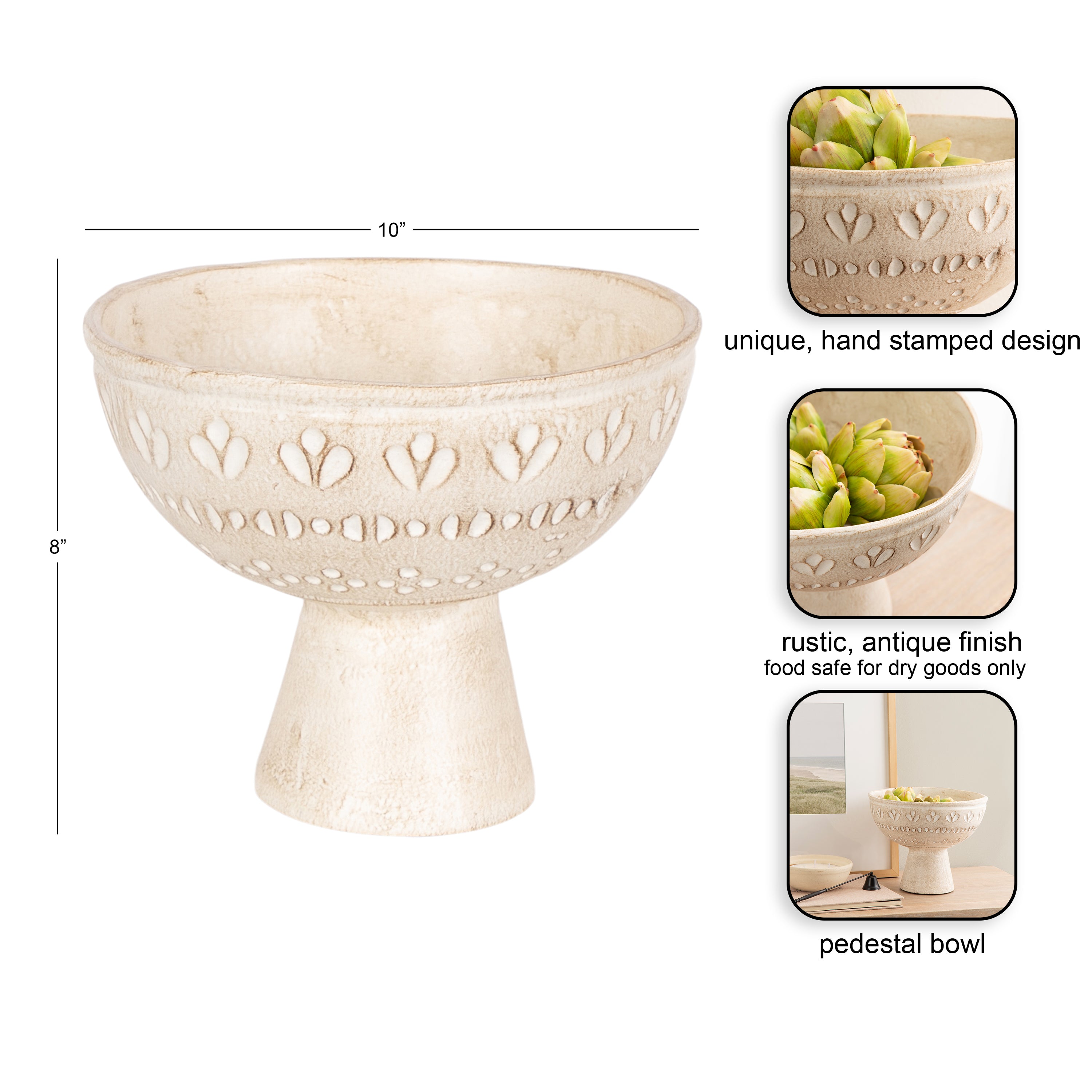 Serving Bowl 10" Diameter Ivory 2