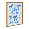 Sylvie Blue Bows Framed Canvas by Honey Island Studio