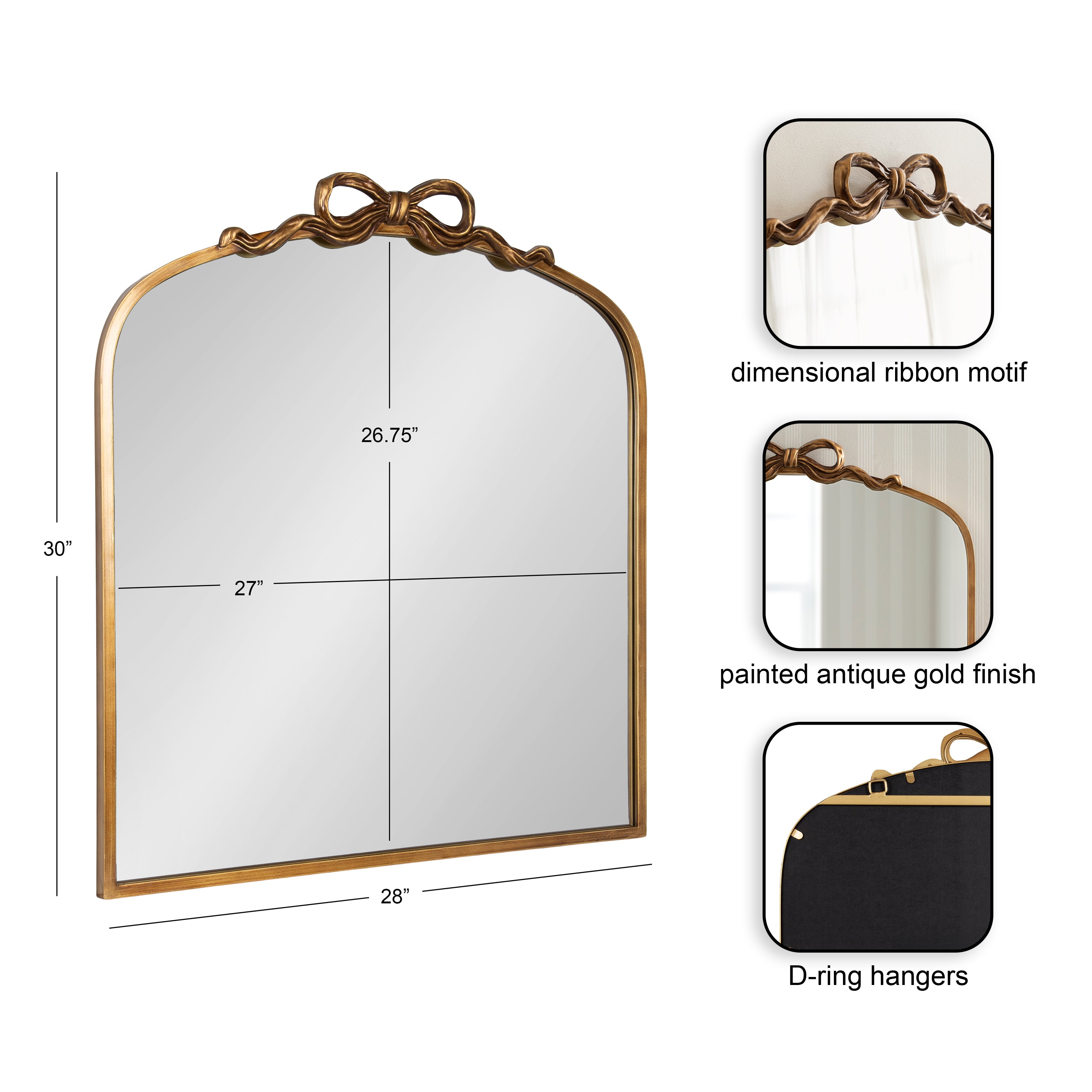 Arch Mirror Gold 28x30 2