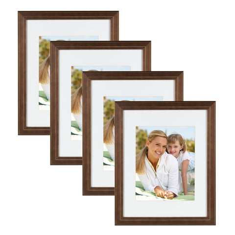Kieva 11x14 matted to 8x10 Wood Picture Frame, Set of 4