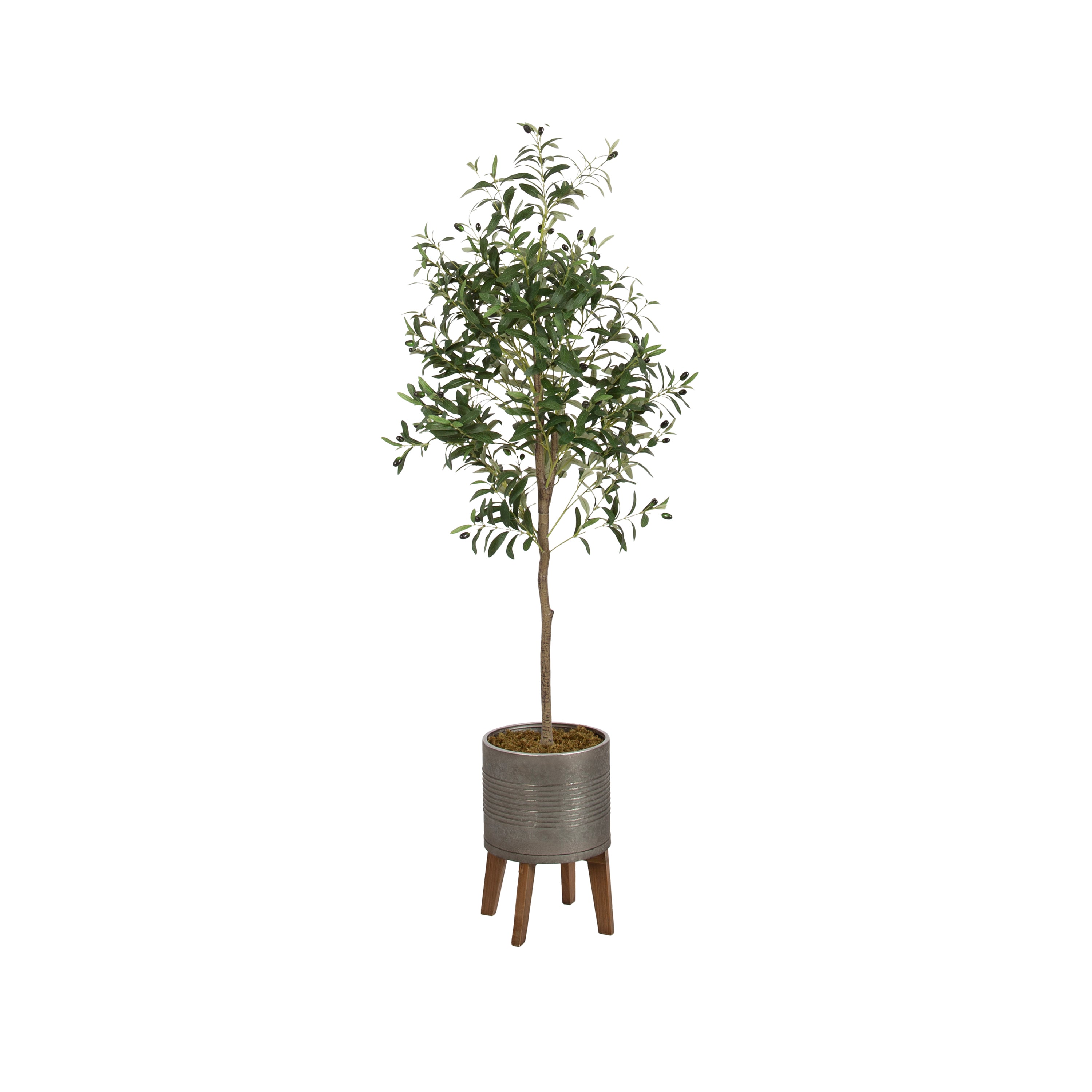 Faux Tree 5.5' Pewter Rustic Brown 1