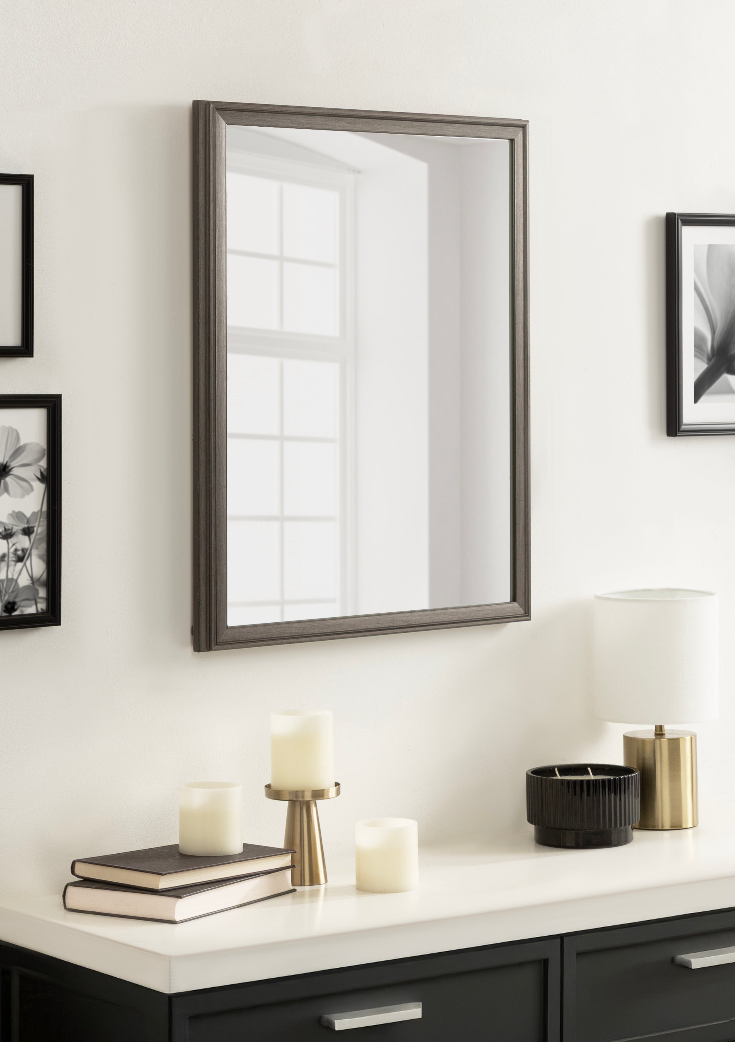 Rectangle Mirror Pewter 20x26 7