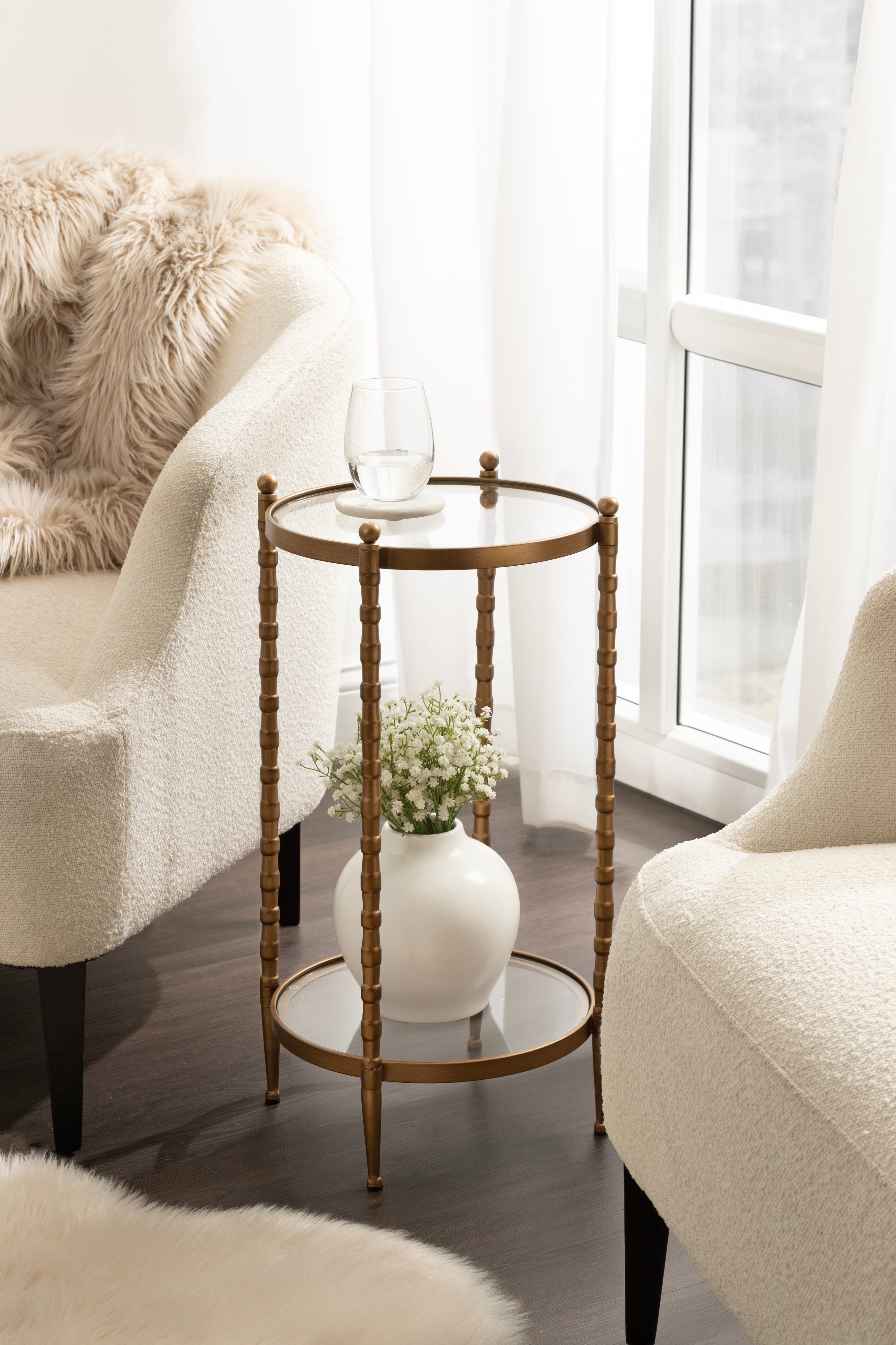 Side Table 14x14x25 Gold 6