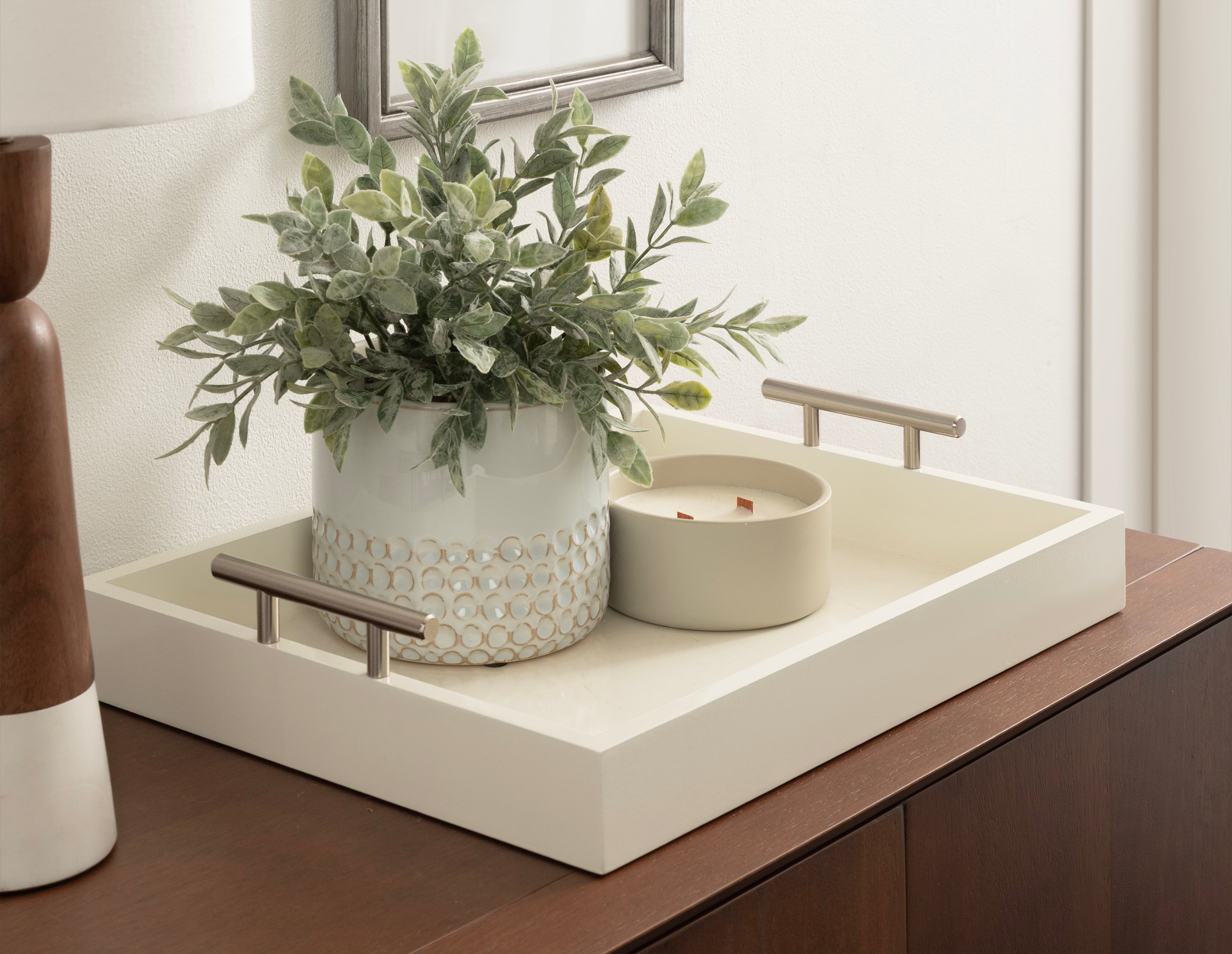 Single Tray 17x13 Ivory Silver 6