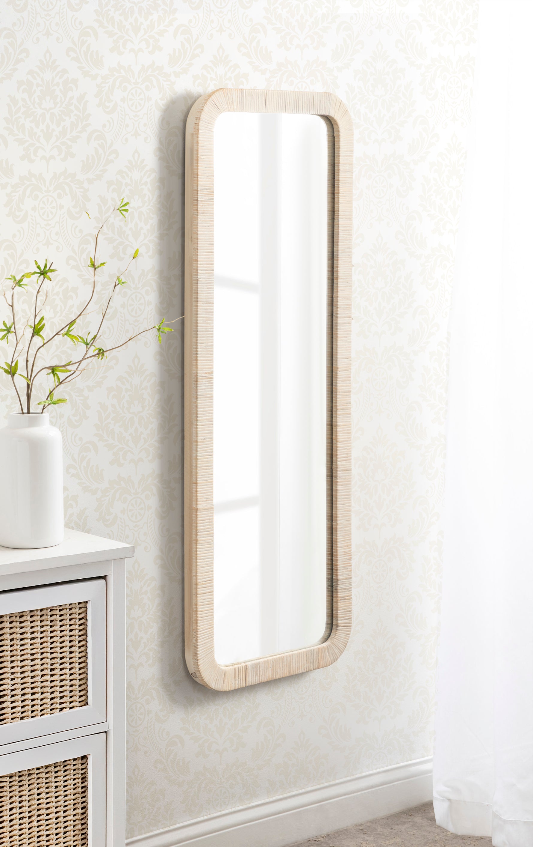 Full Length Mirror 18x48 White 7