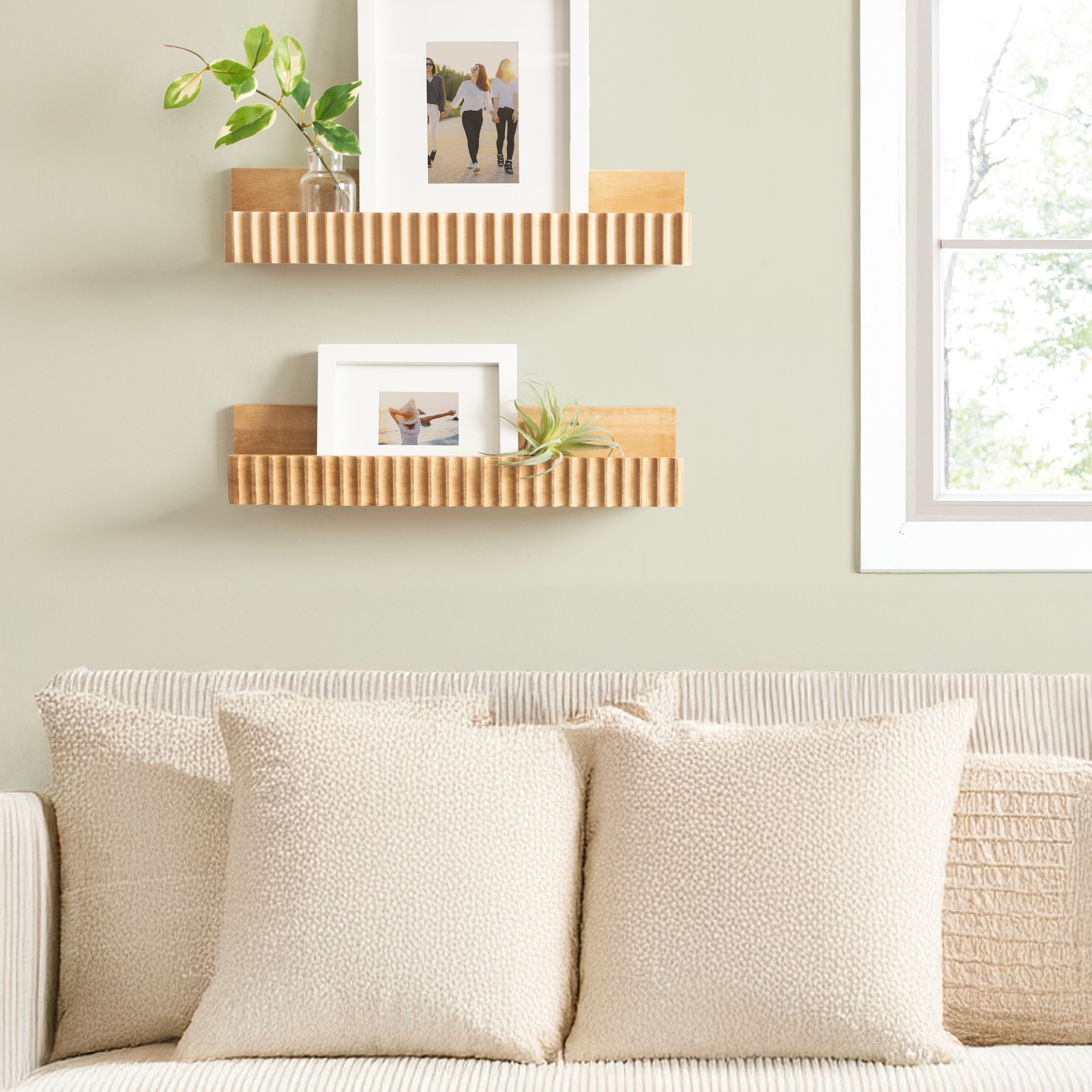 Floating Shelf 2 Piece 18 Inch Natural 7