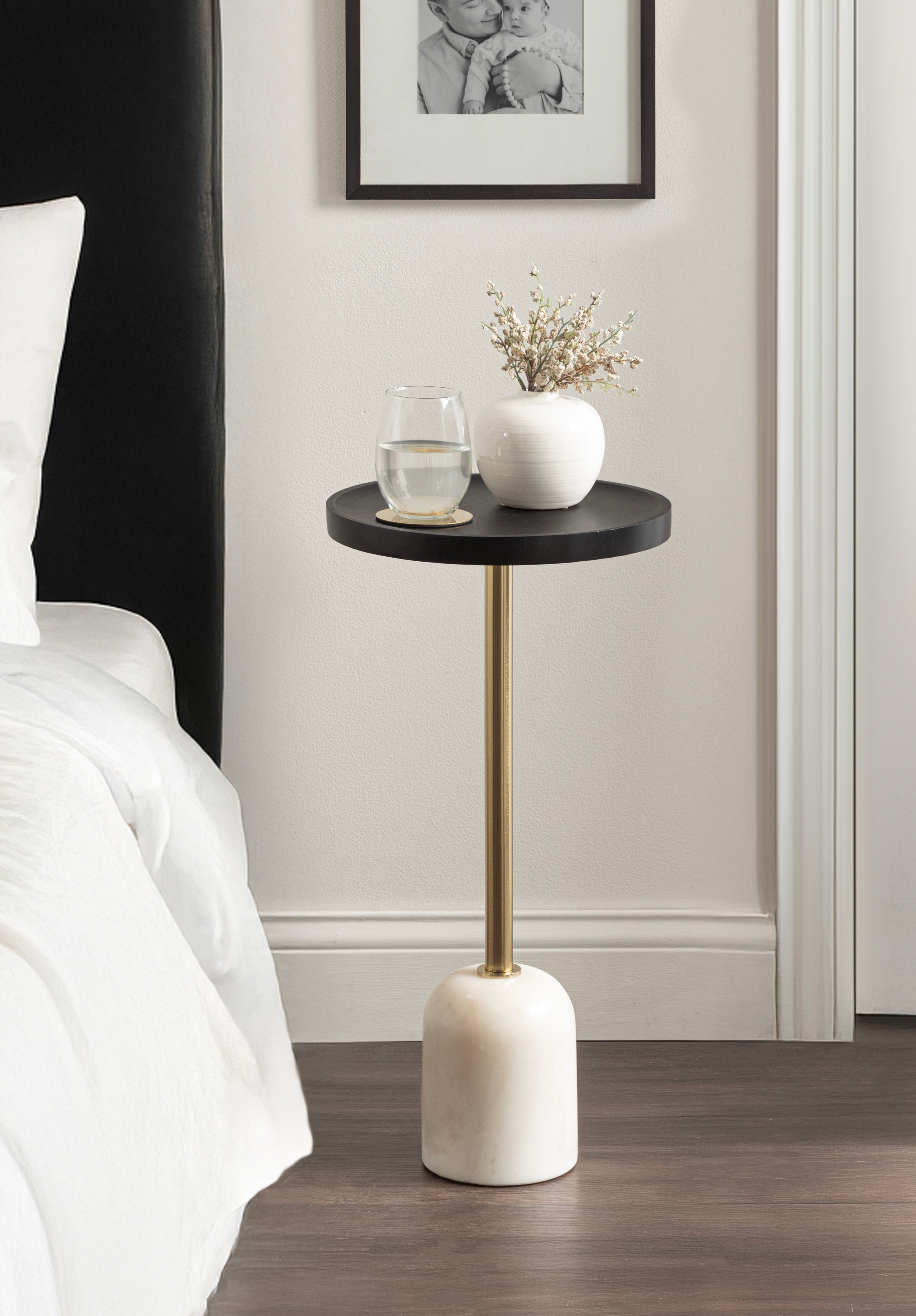 Shorrock Wood and Marble Side Table