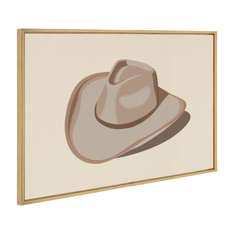 Sylvie Cowgirl Hat Landscape Framed Canvas by Honey Island Studio