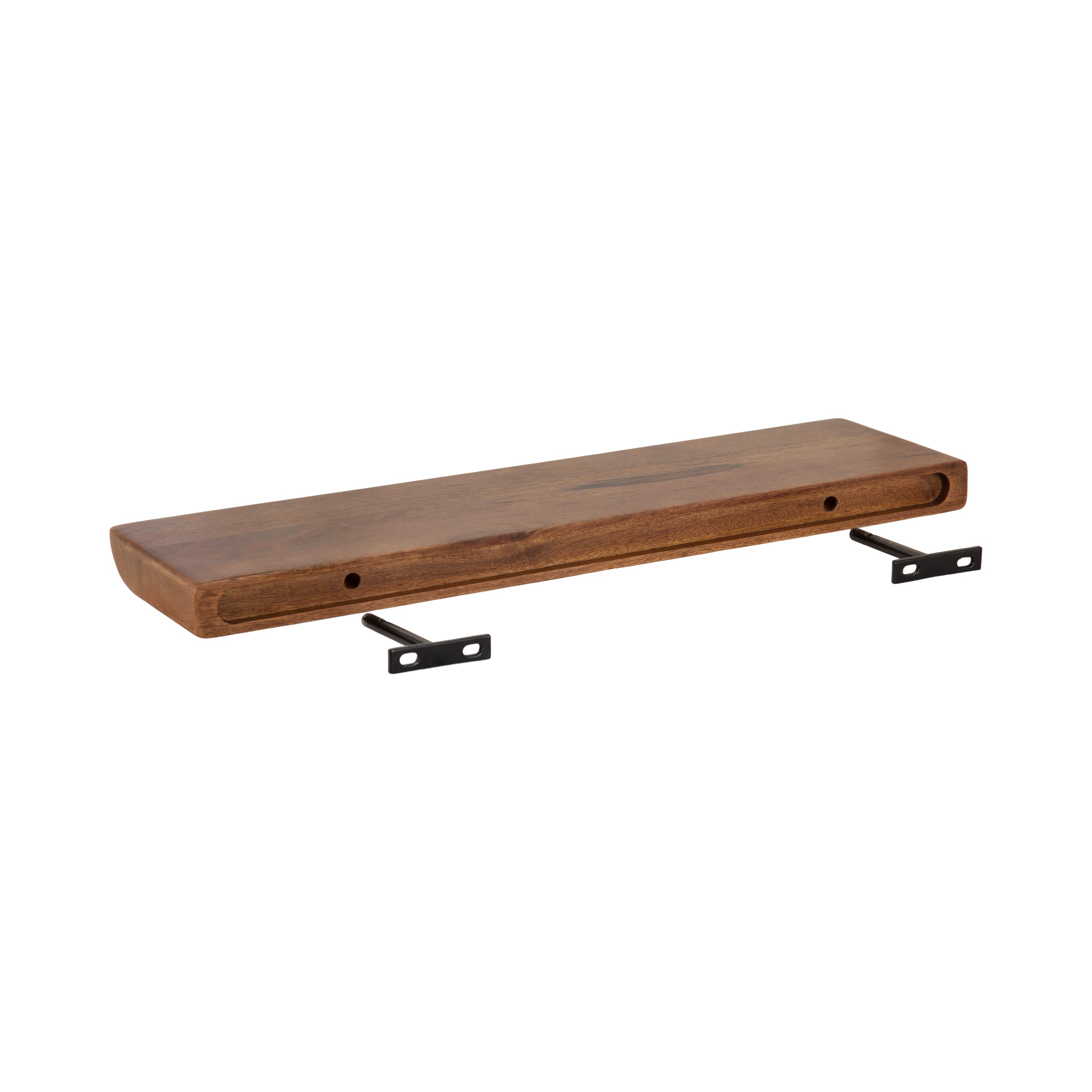 Floating Shelf Walnut Brown 2 Piece 24 Inch 4