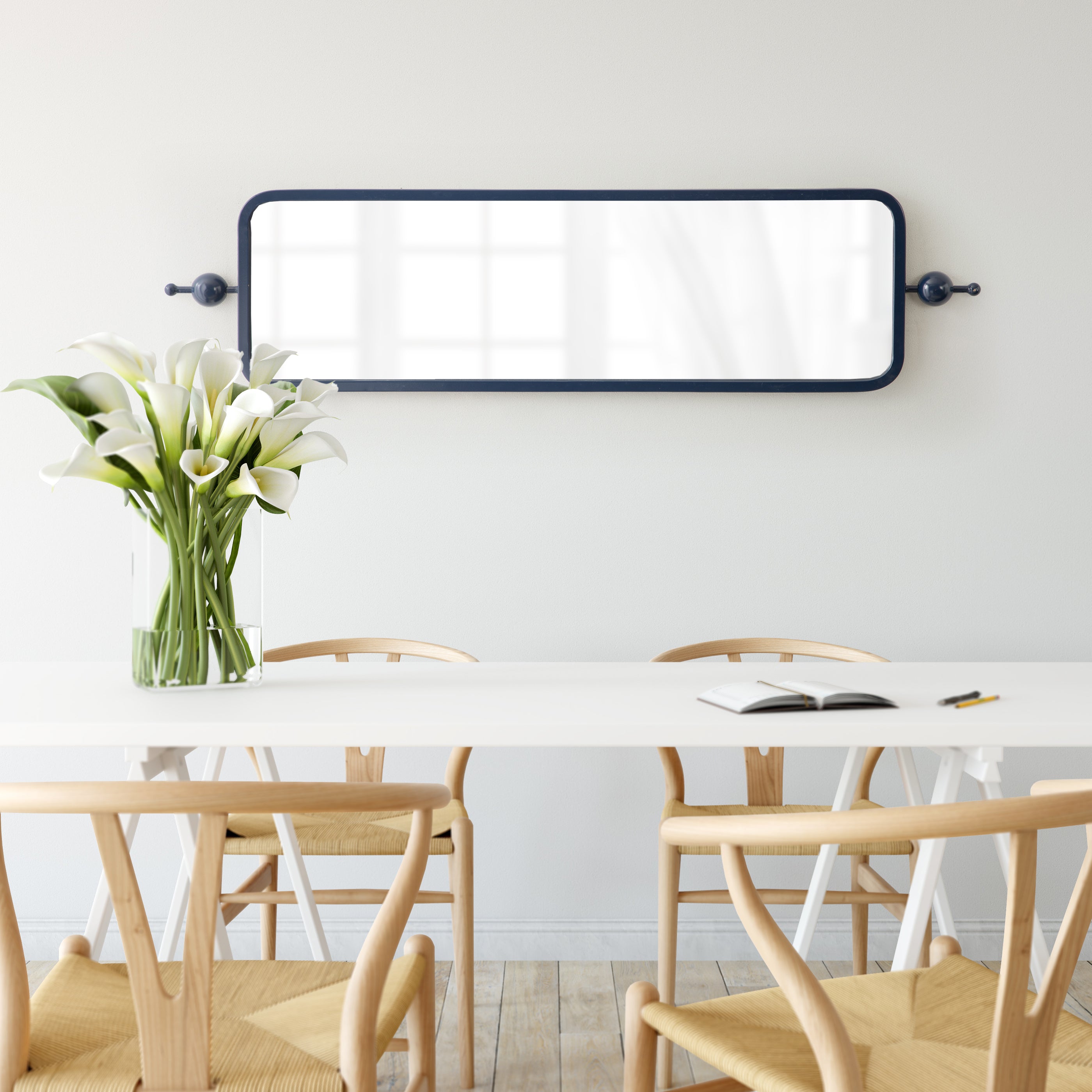 Rectangle Mirror 9x36 Navy Blue 7