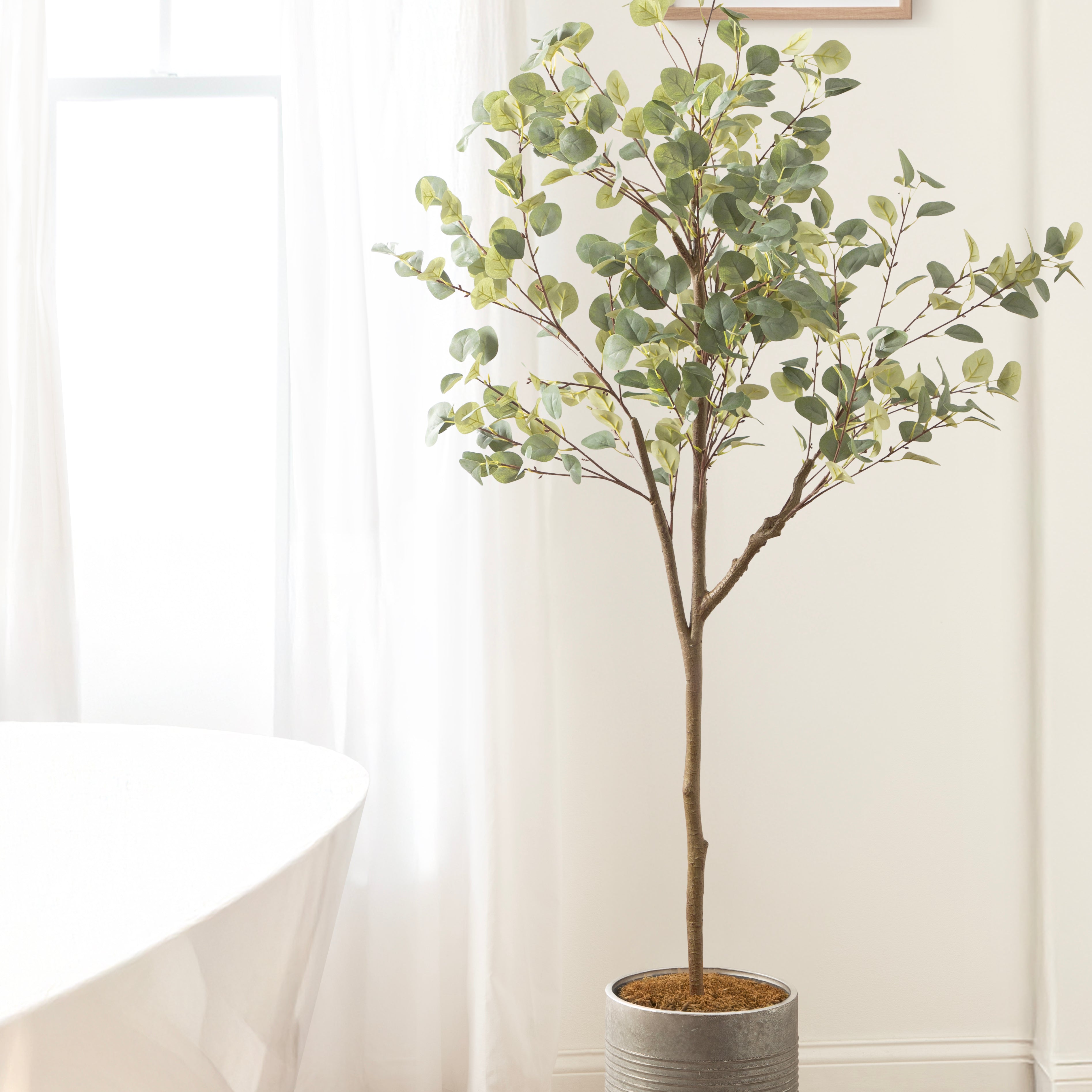 Faux Tree 6.5' Pewter Rustic Brown 7