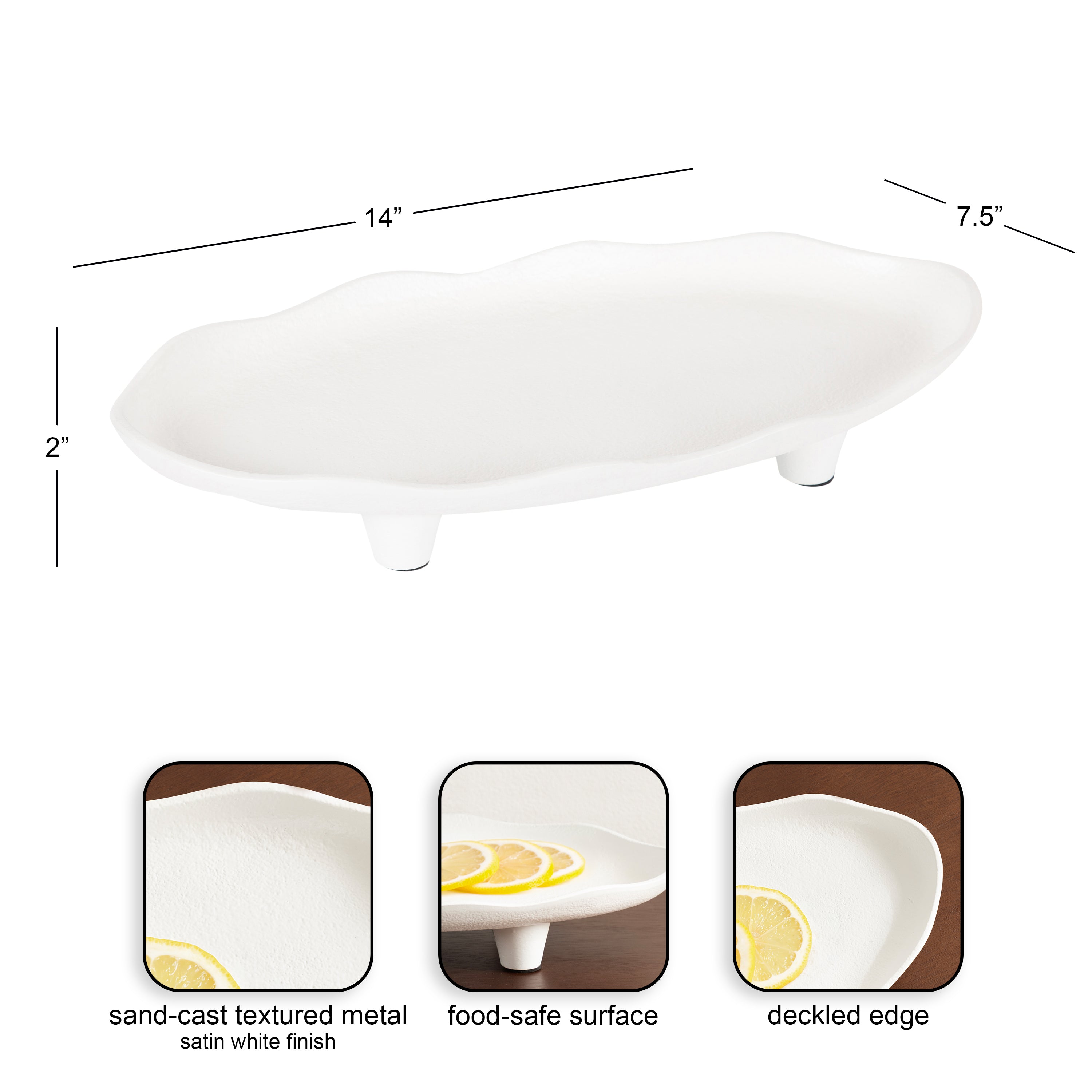 Serving Tray 14x8 White 2