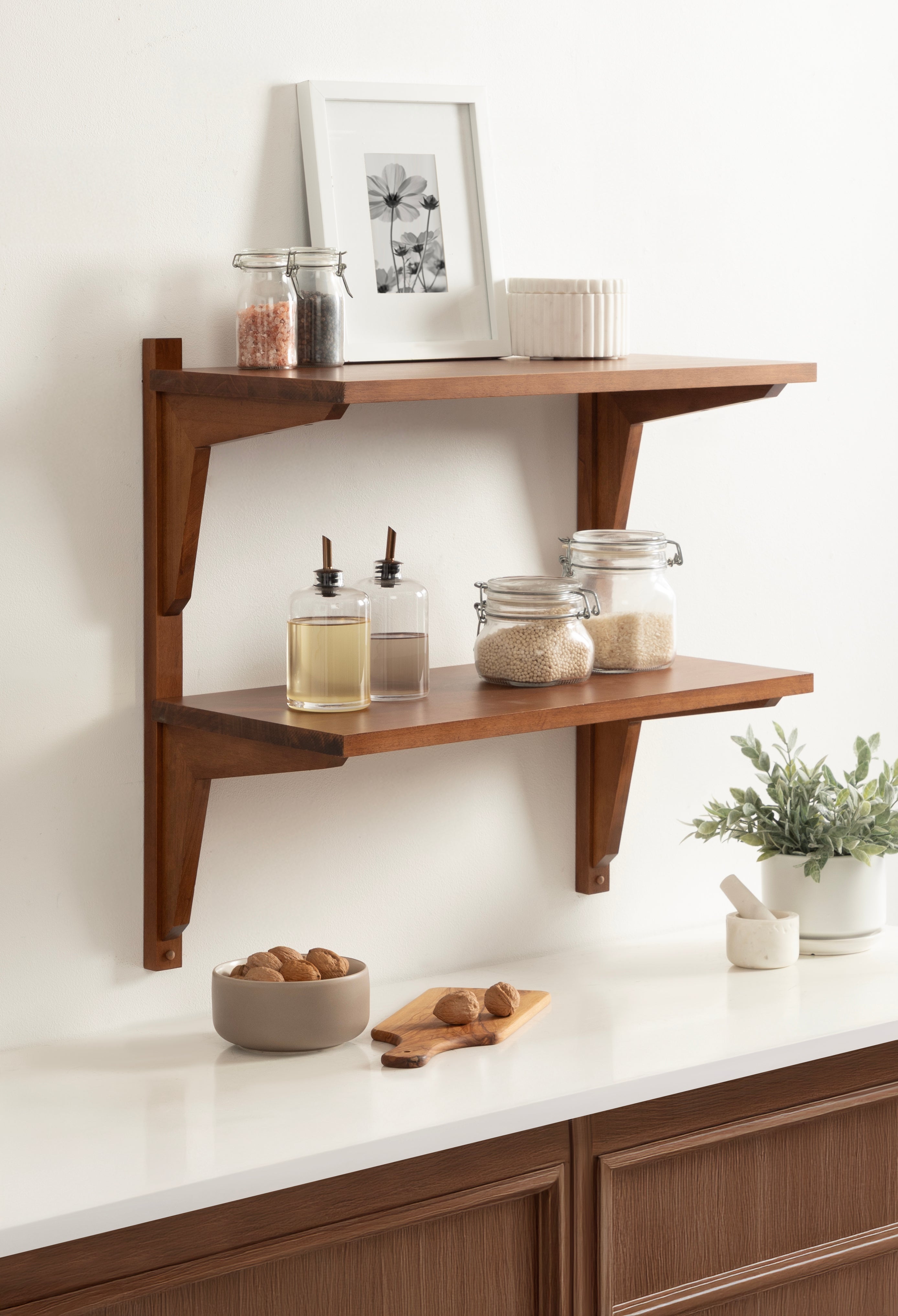 Accent Shelf Walnut Brown 24x12x24 6
