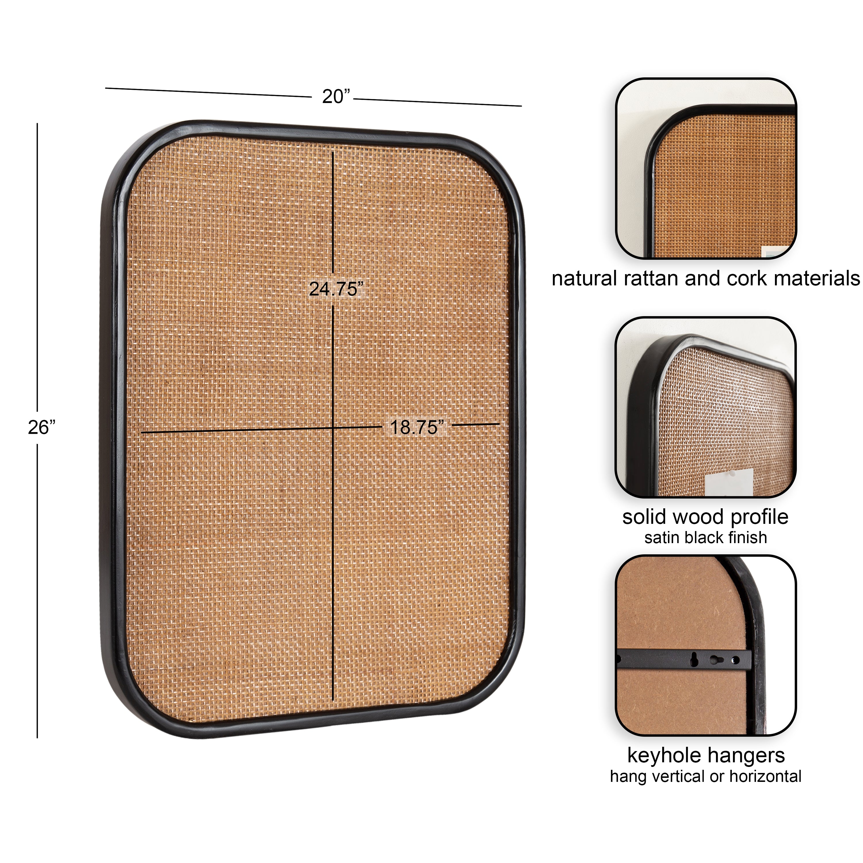 Planche Rattan Wall Pinboard