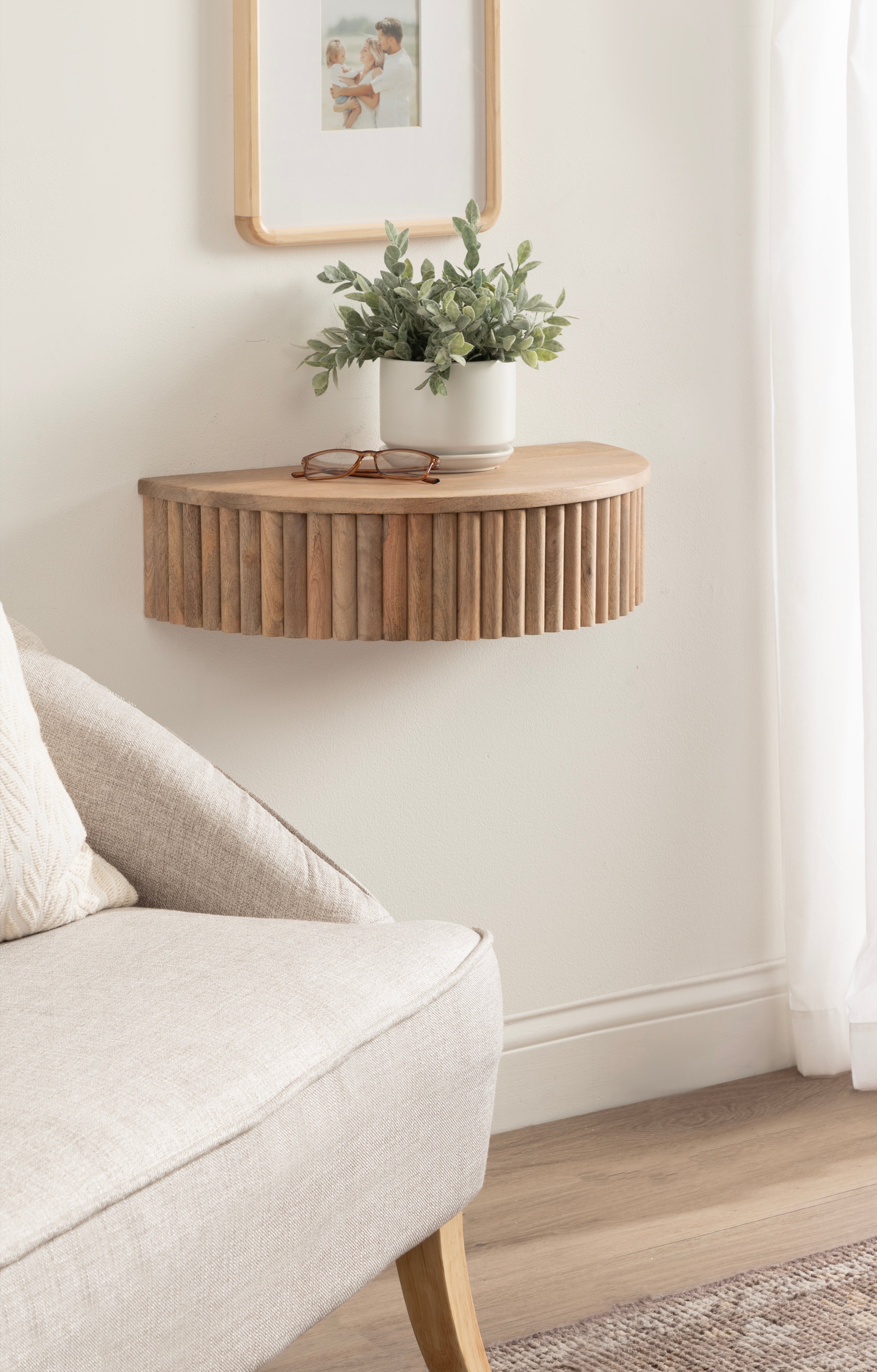 Floating Side Table Natural Beige 20x11x6 8