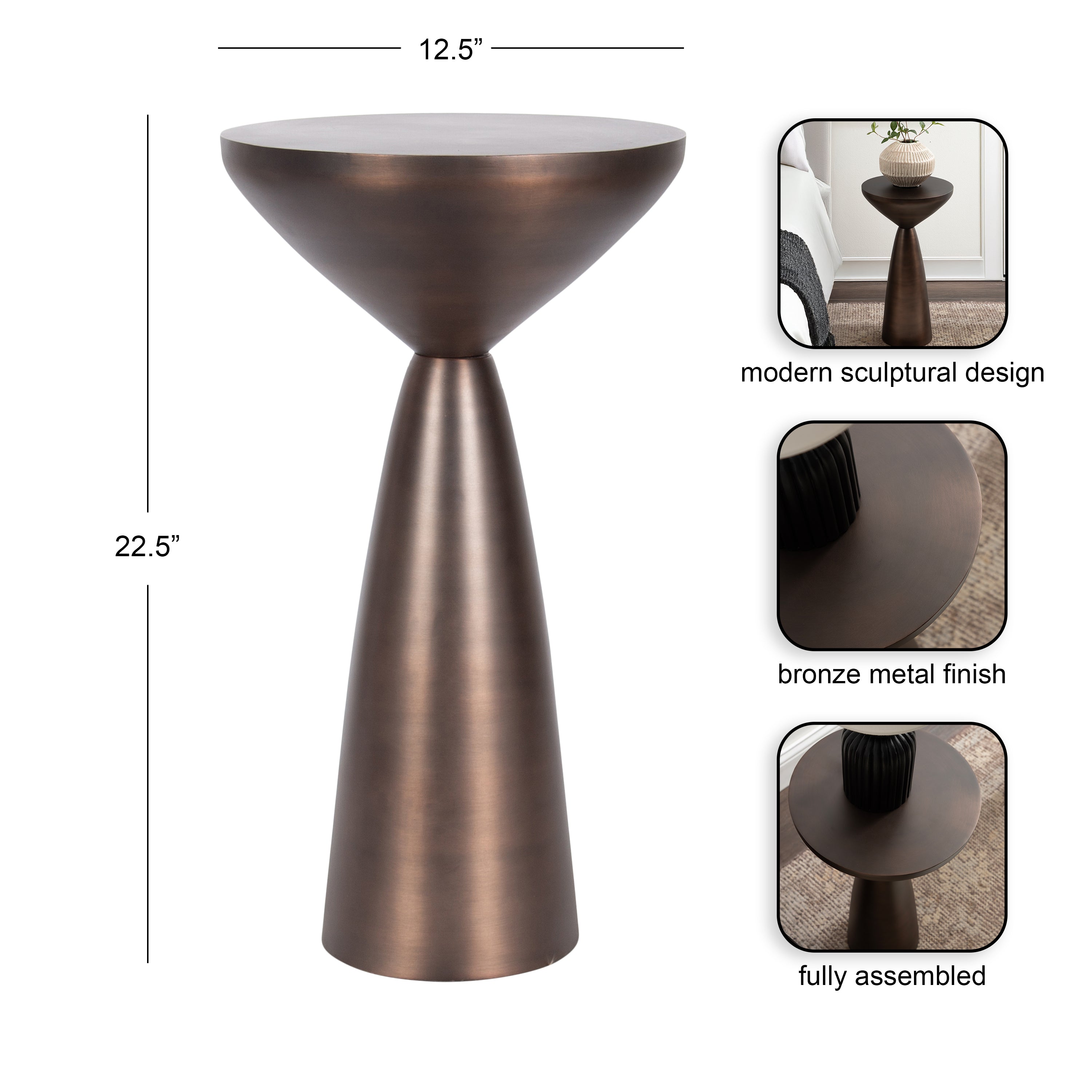Steeves Metal Round Side Table