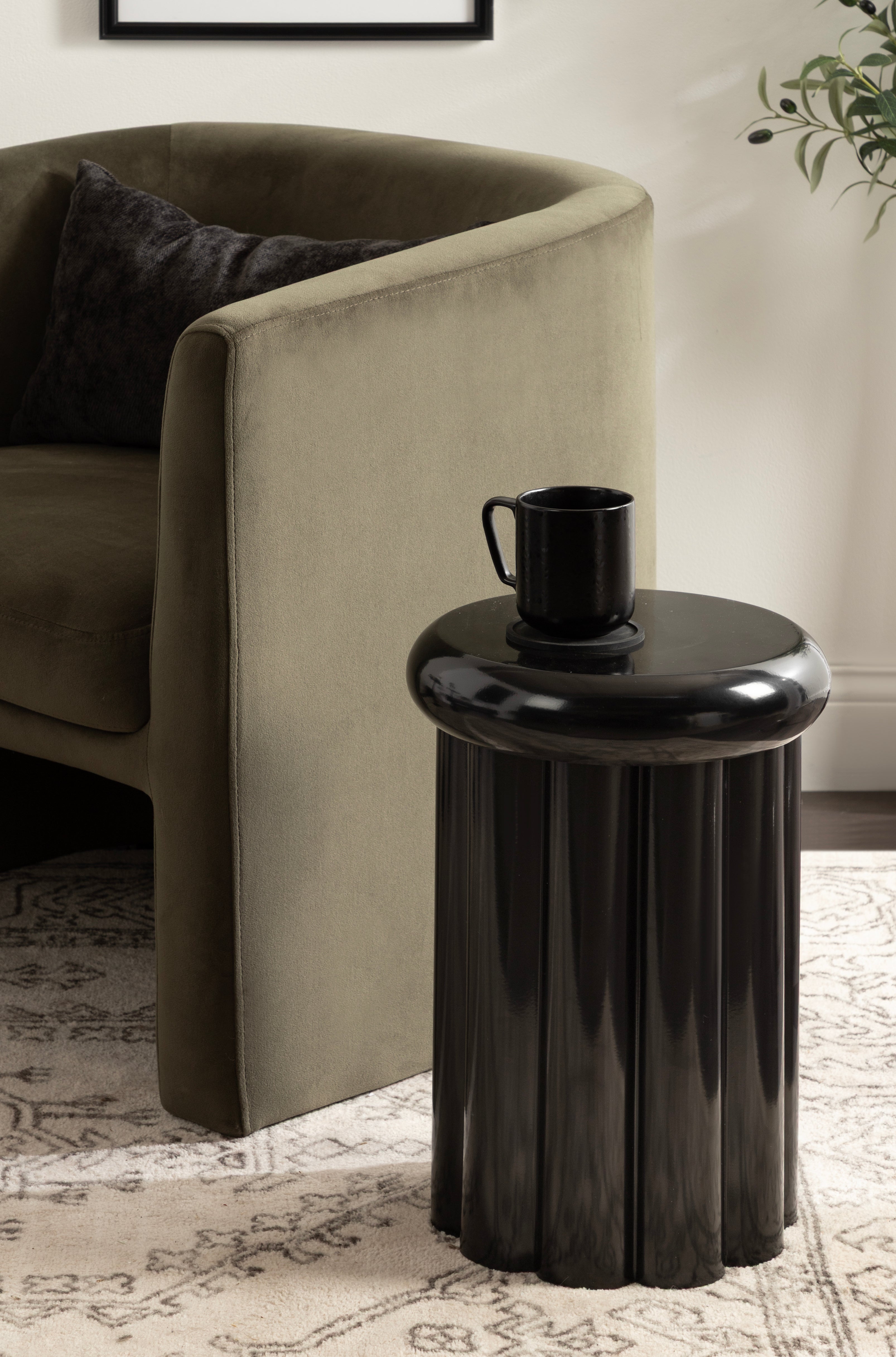 Side Table Black 12x12x18 6