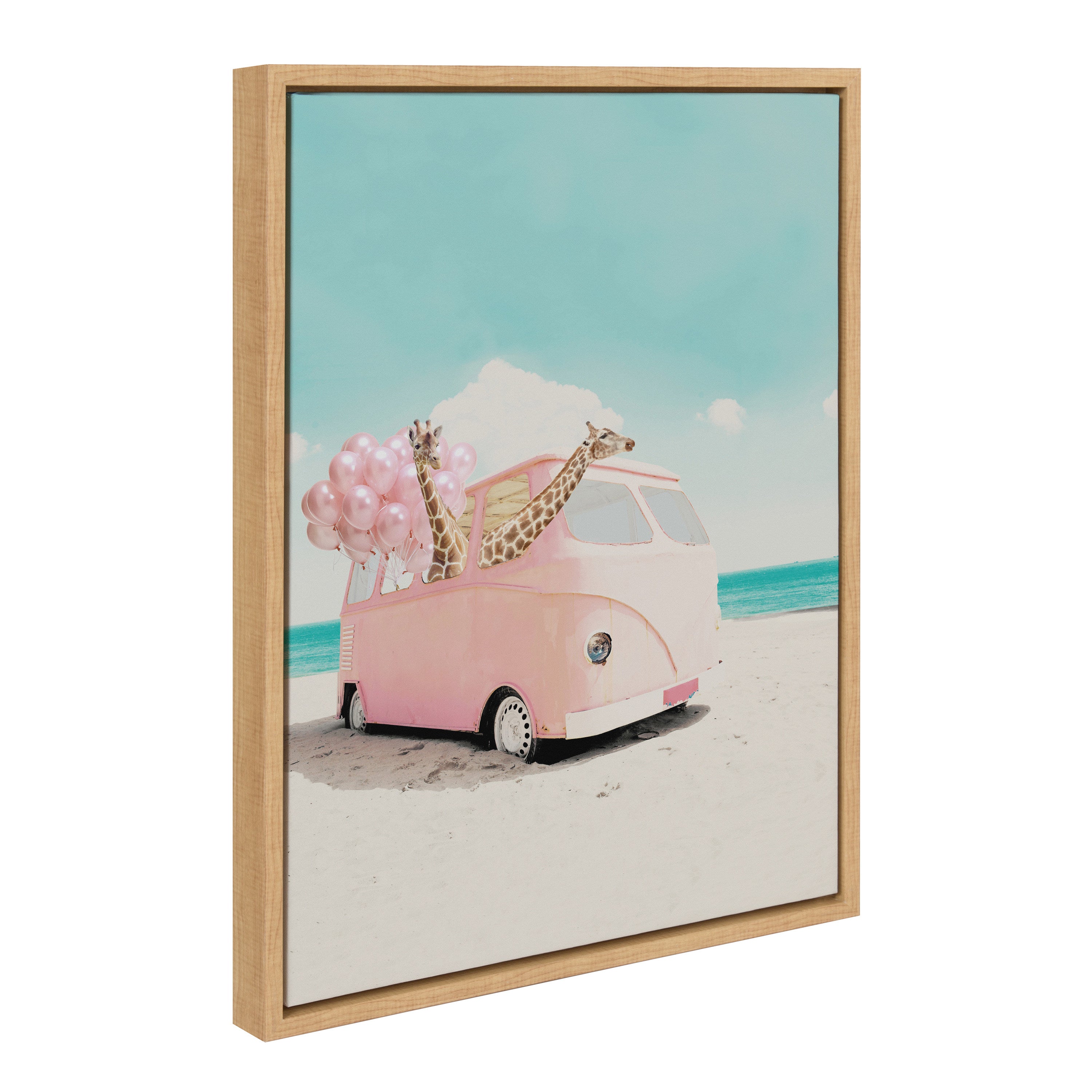Sylvie Pink Van Framed Canvas by July Art Prints