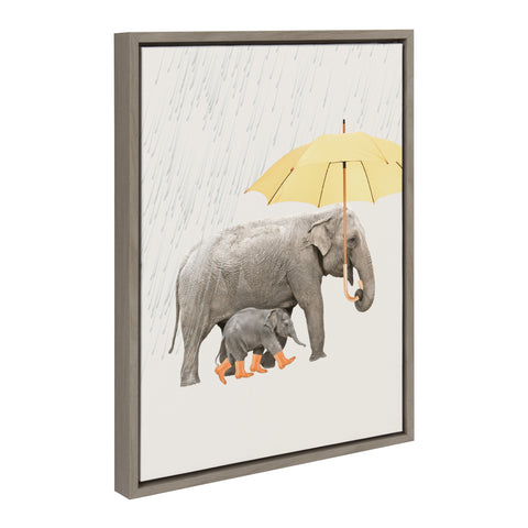 Sylvie Under the Rain Framed Canvas by July Art Prints