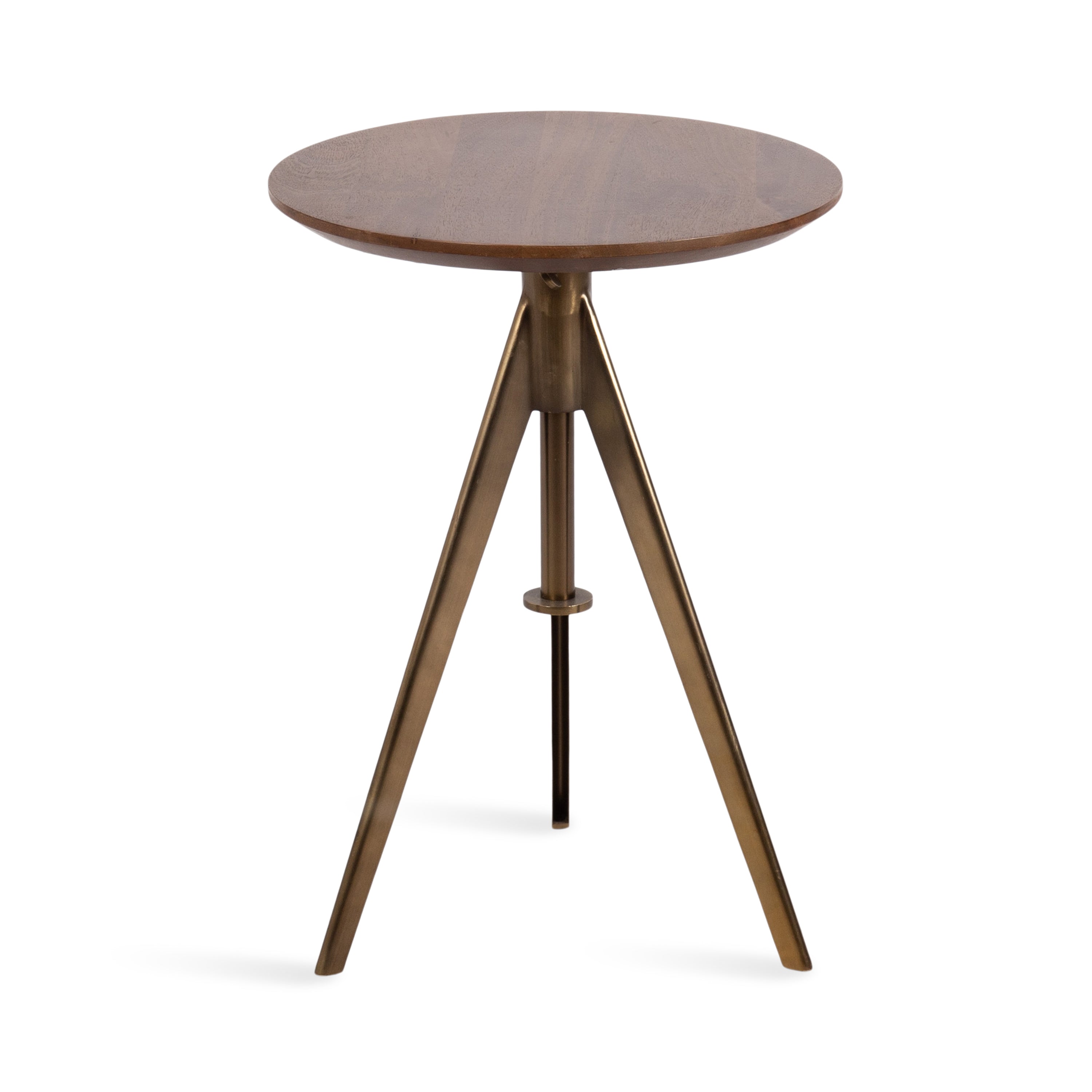 Side Table Walnut Brown Gold 16x16x28 6