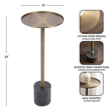 Drink Table Black Gold 10x10x24 2