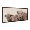 Sylvie Two Highland Cow Best Friends Color Neutral Linen Bright Framed Canvas by The Creative Bunch Studio