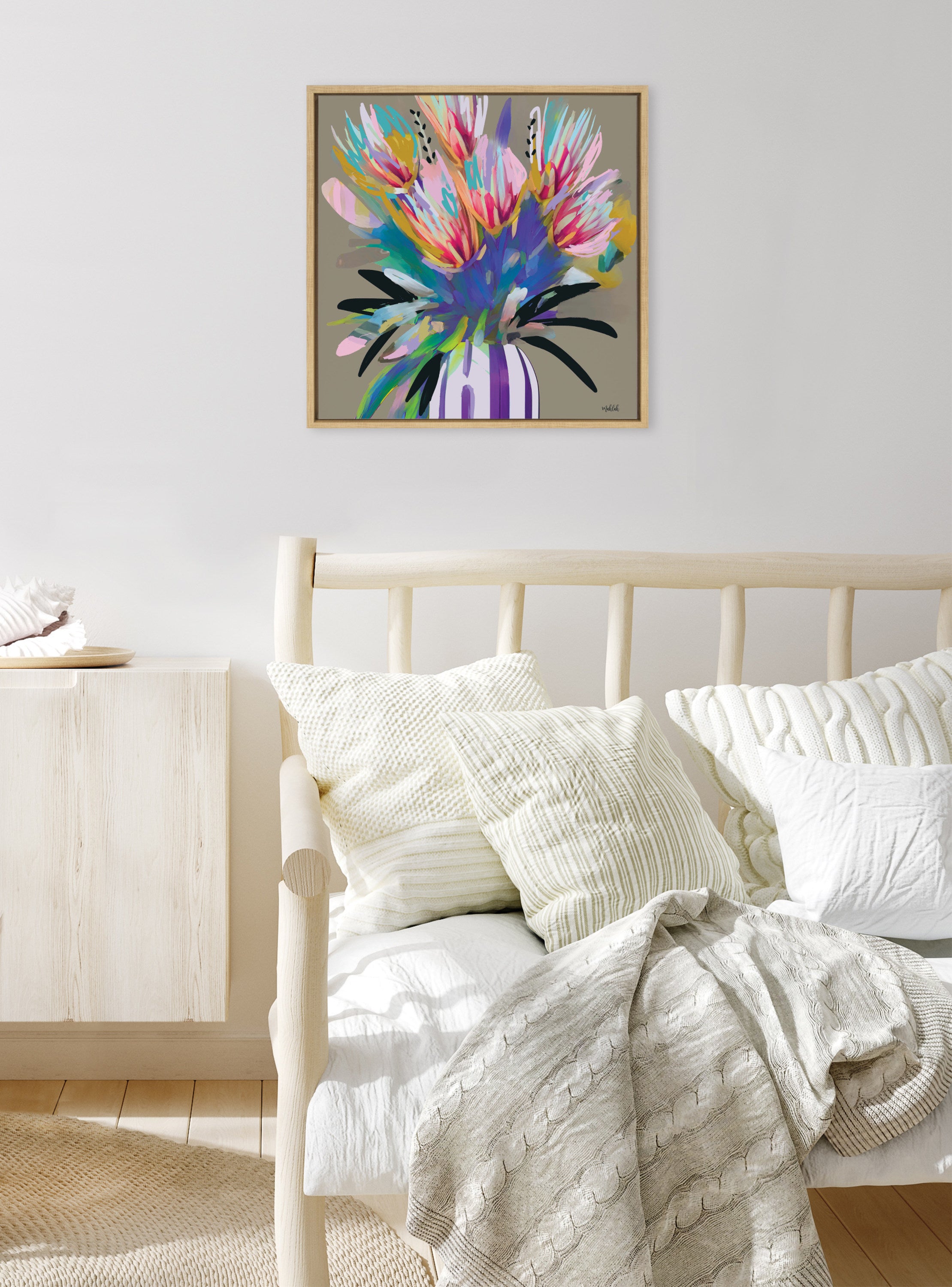 Sylvie Bright Flowers Framed Canvas by Inkheart Designs