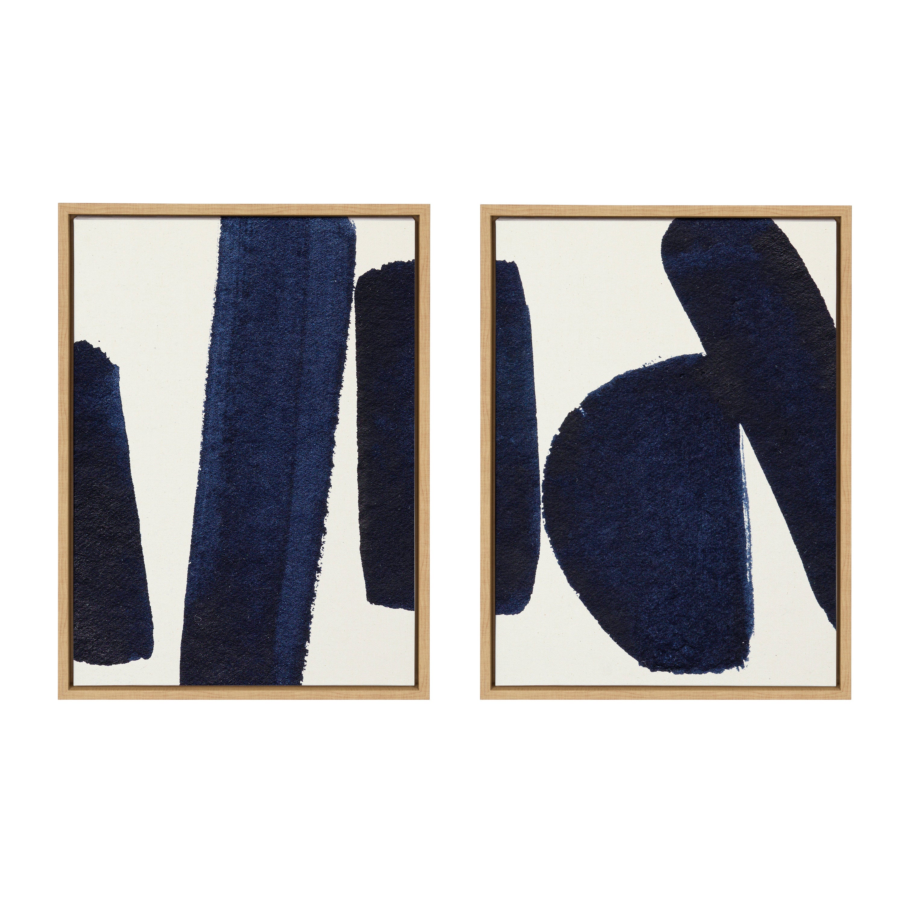 Sylvie Japandi 26 1 and 2 Framed Canvas Art Set by Rocket Jack