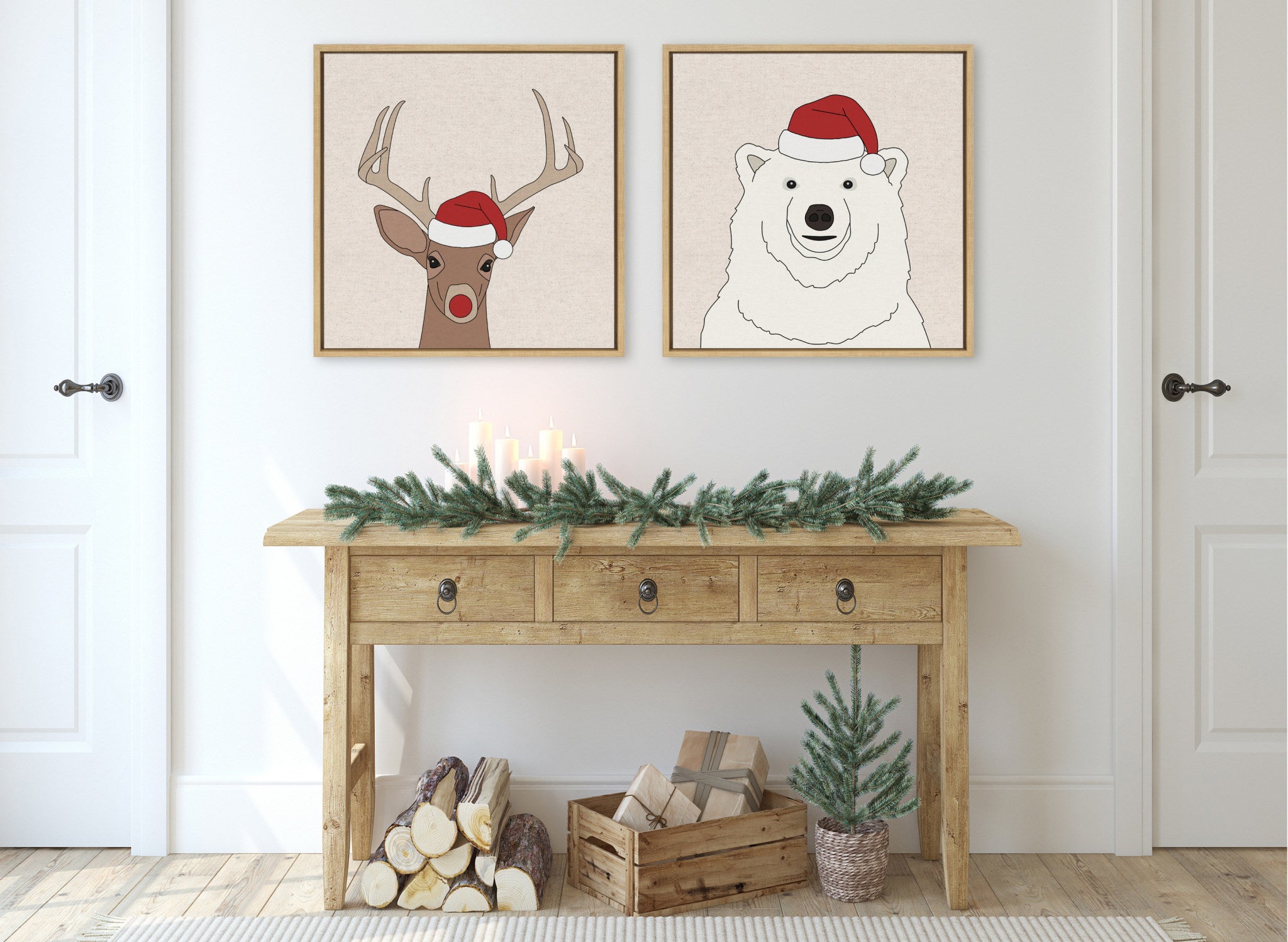 Sylvie Merry Christmas My Deer Framed Canvas by Jake Goossen