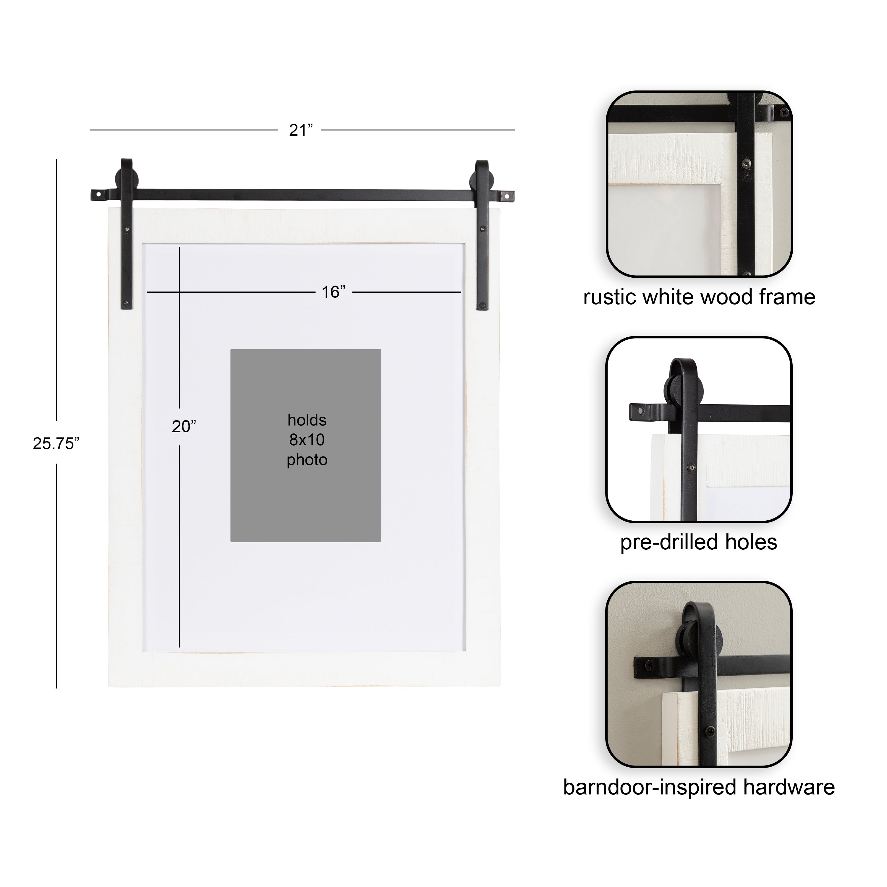 Wall Frame White 16x20 matted to 8x10 2