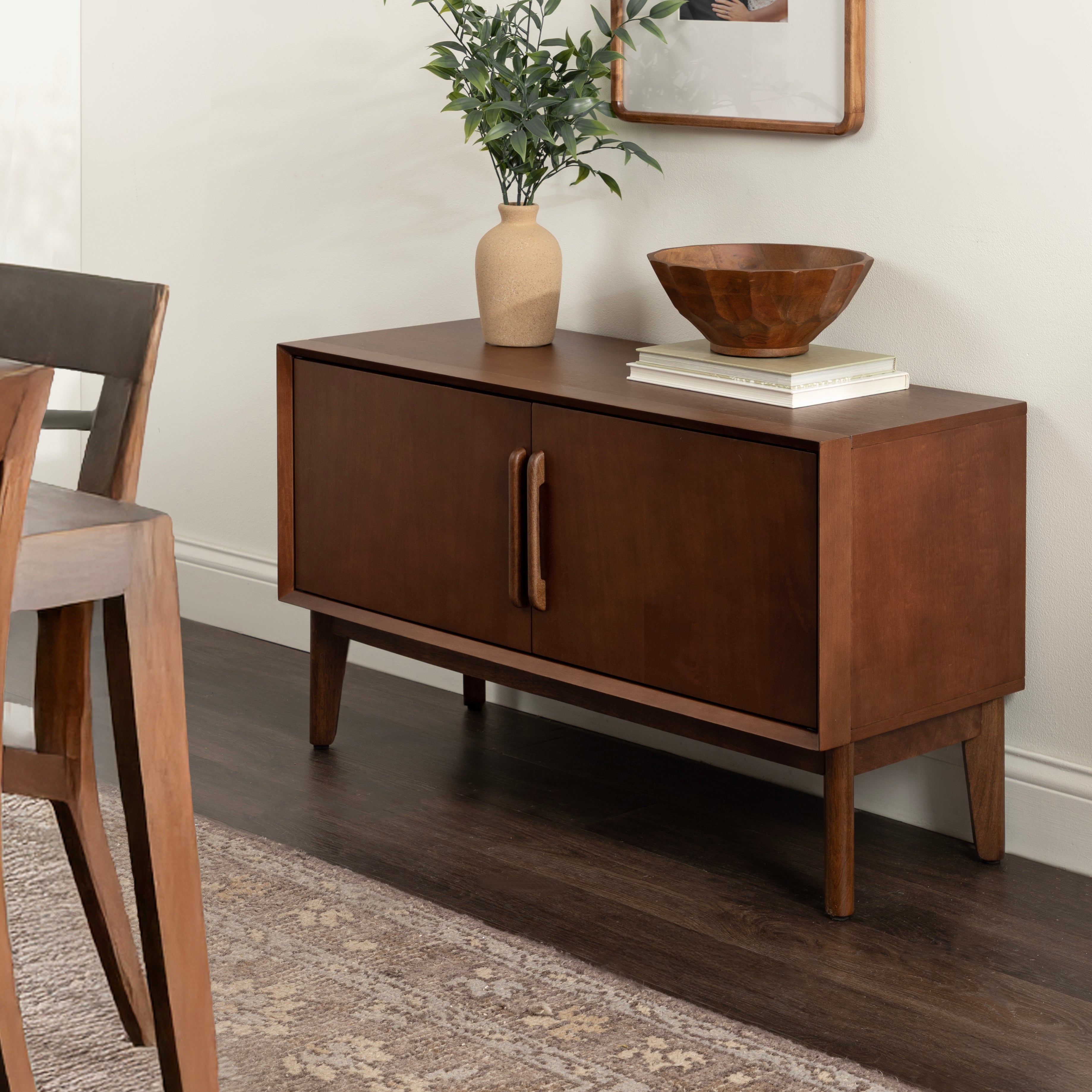 TV Stand 38x15x22 Walnut Brown 8