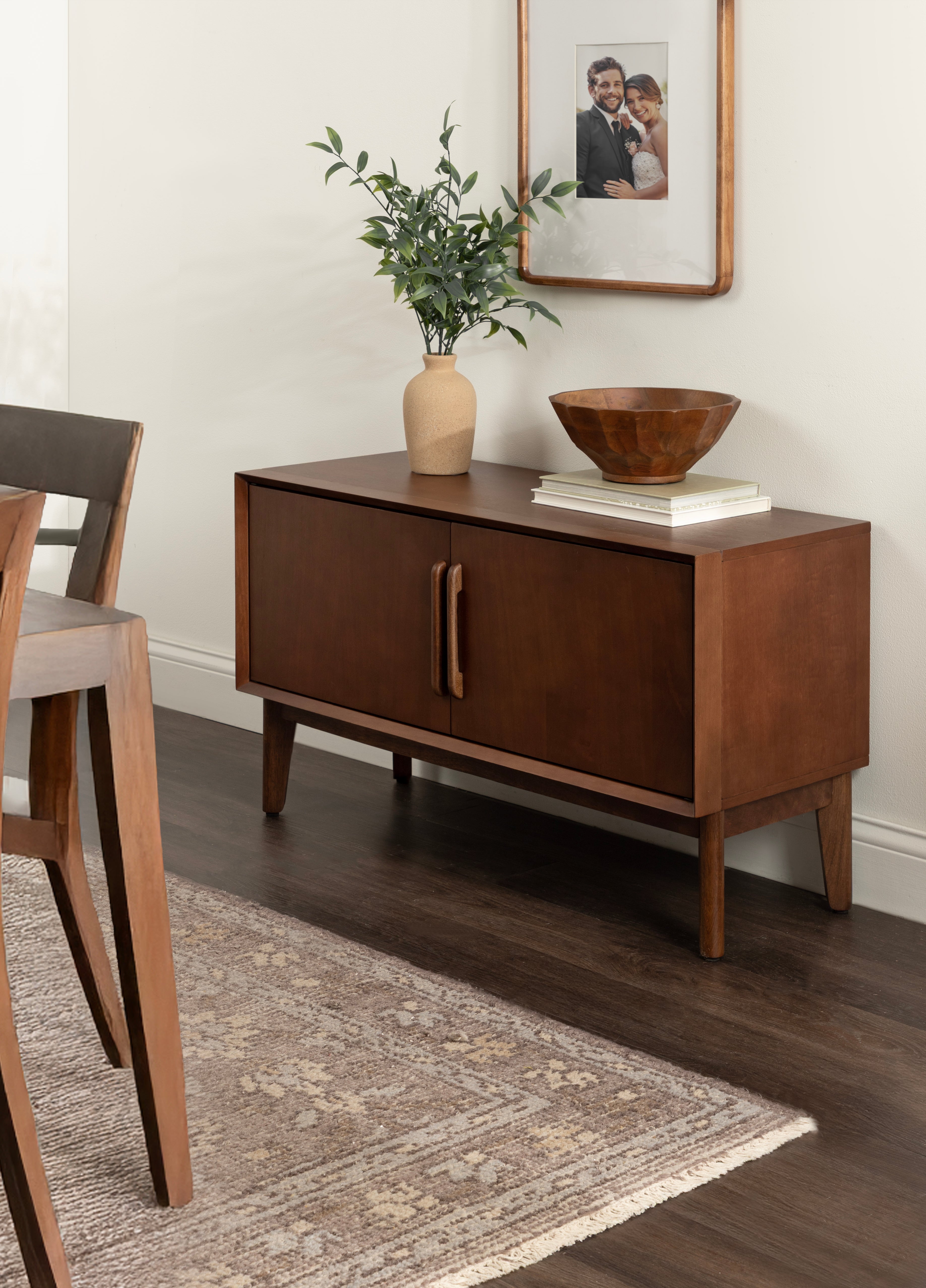 TV Stand 38x15x22 Walnut Brown 8