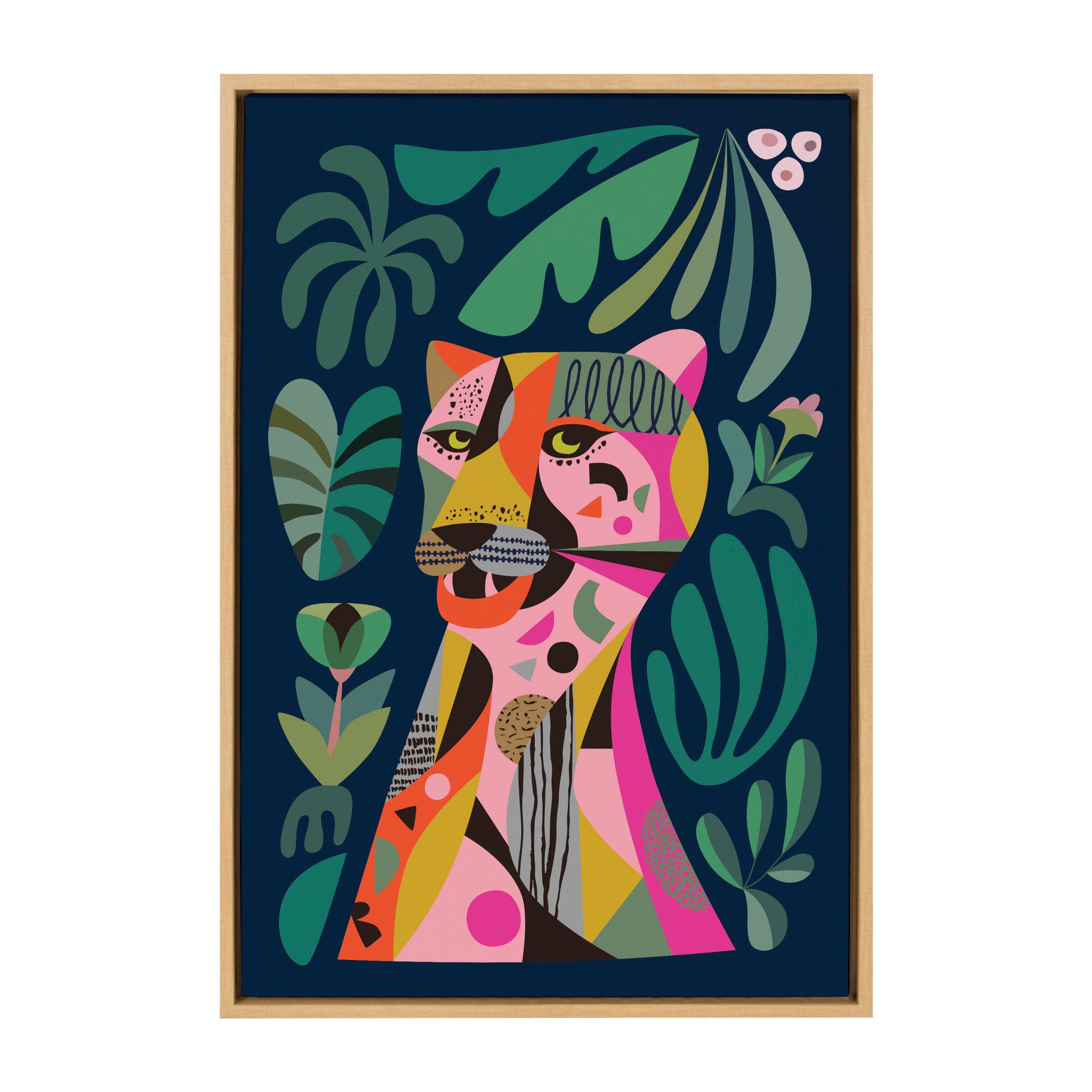 Sylvie Leopard Framed Canvas by Rachel Lee
