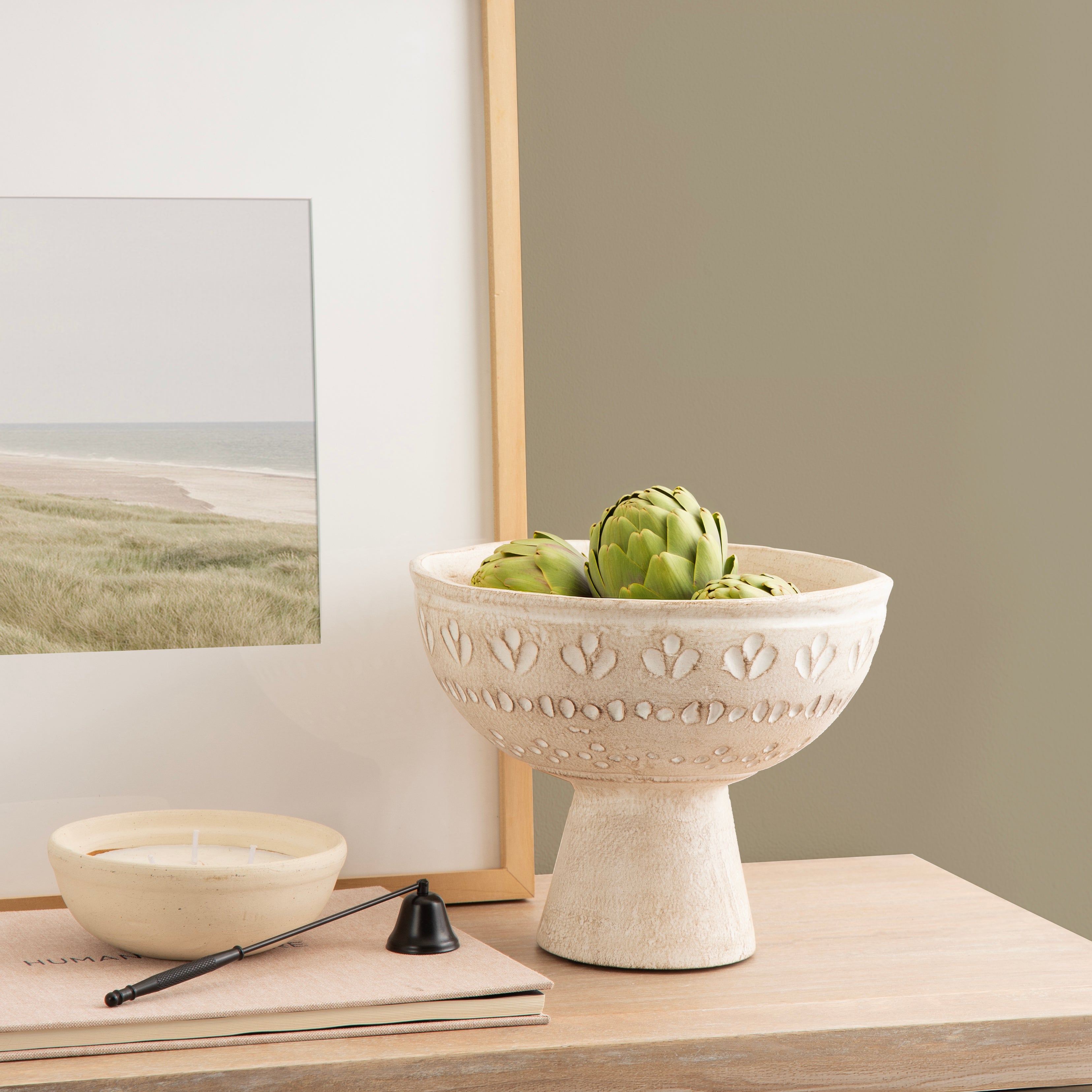 Serving Bowl 10" Diameter Ivory 7