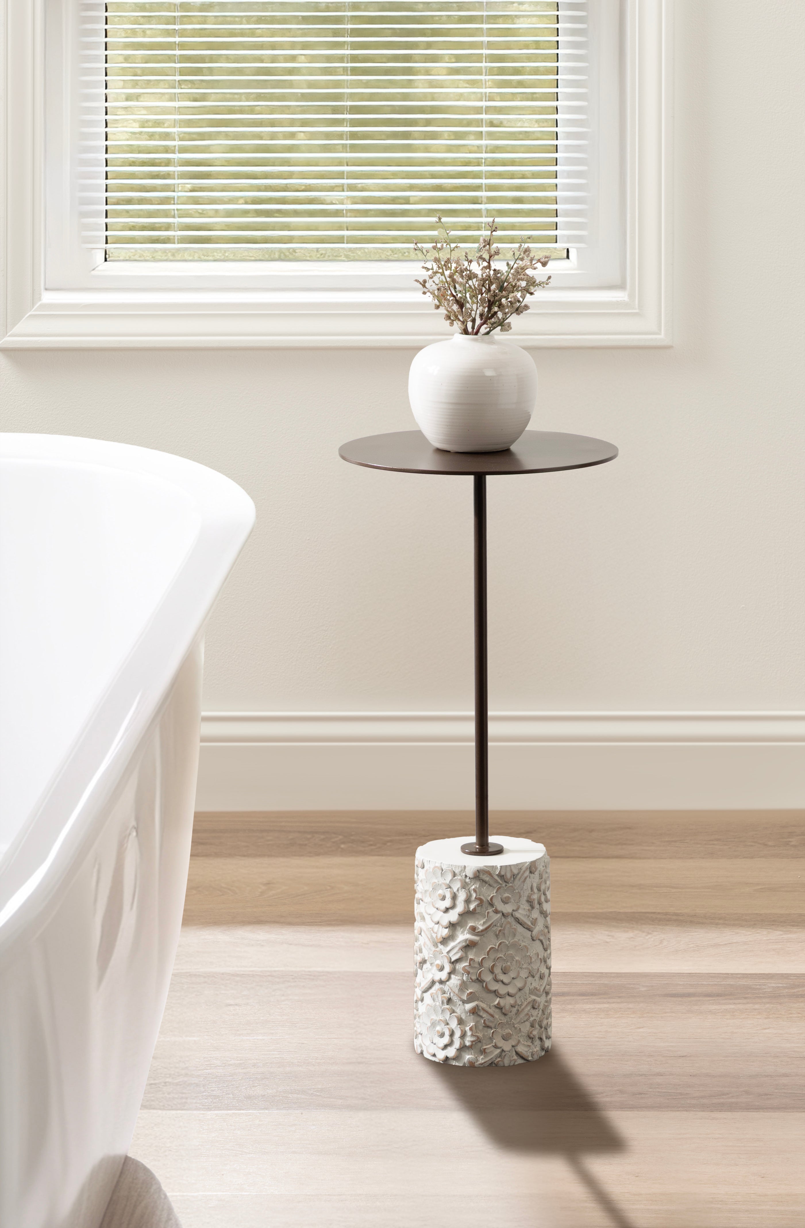 Drink Table 10x10x22 White Bronze 7