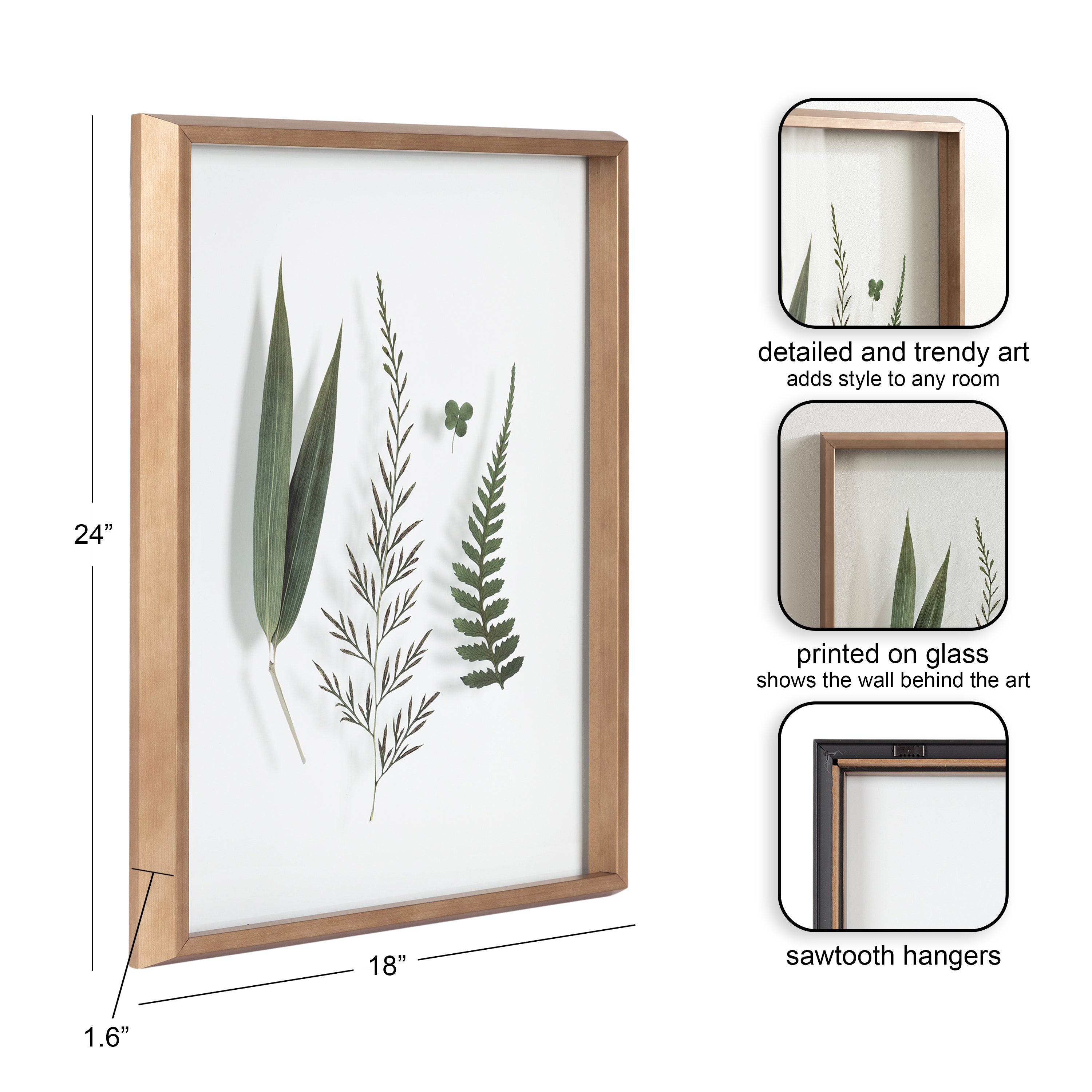 Framed Printed Art 18x24 Blake Gold 2