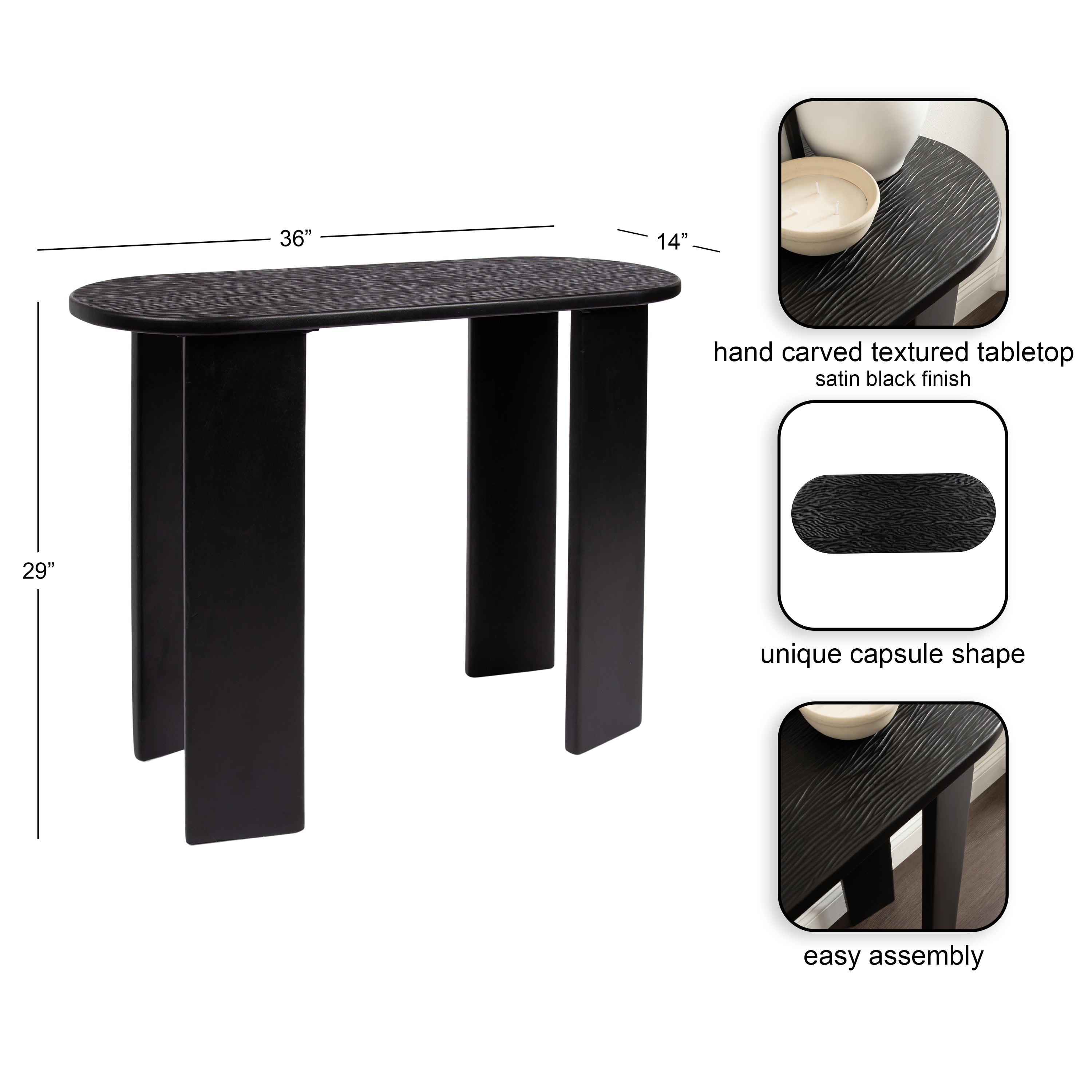 Yesenia Capsule Console Table