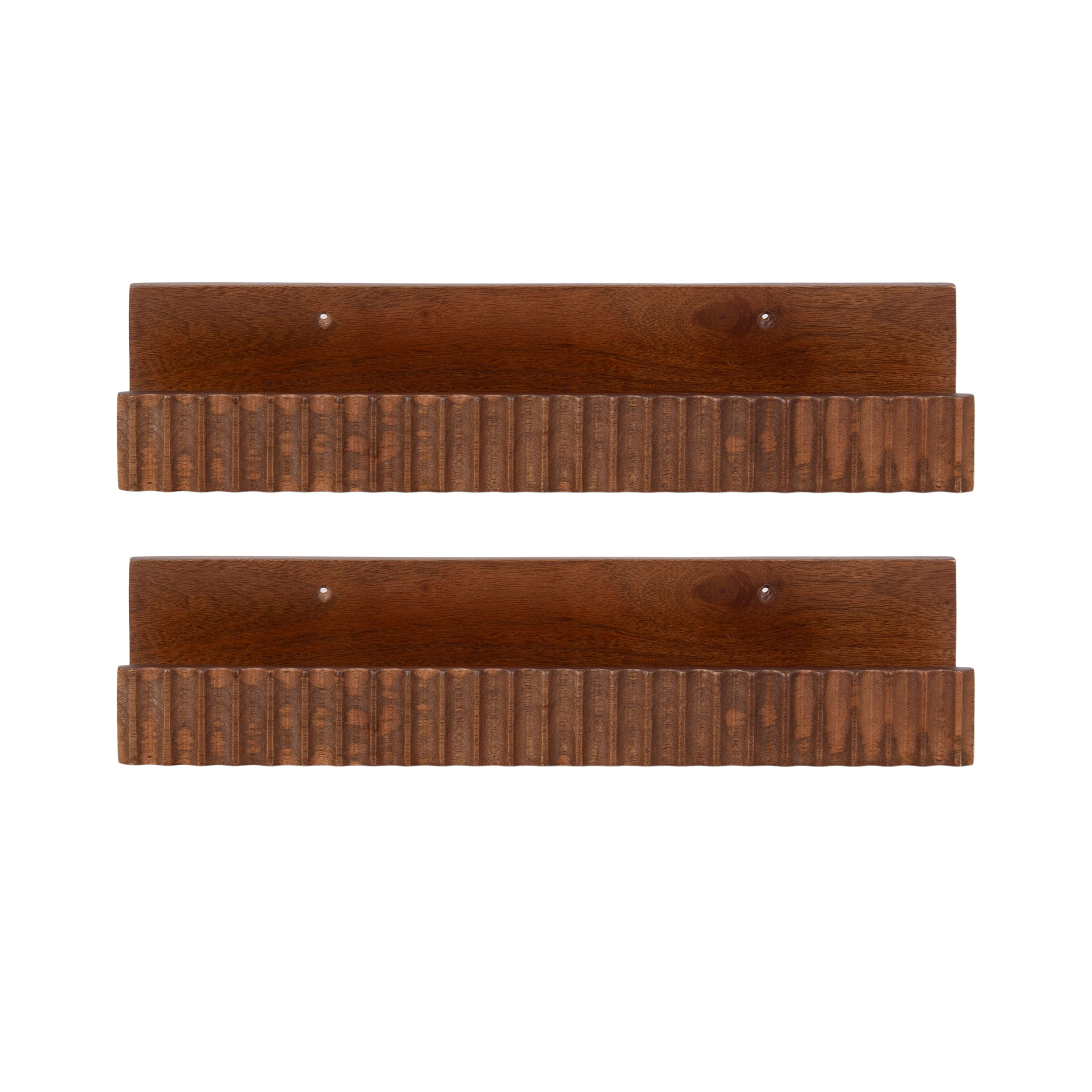 Floating Shelf Walnut Brown 2 Piece 18 Inch 5