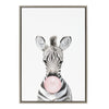 Sylvie Bubble Gum Zebra Framed Canvas by Amy Peterson Art Studio