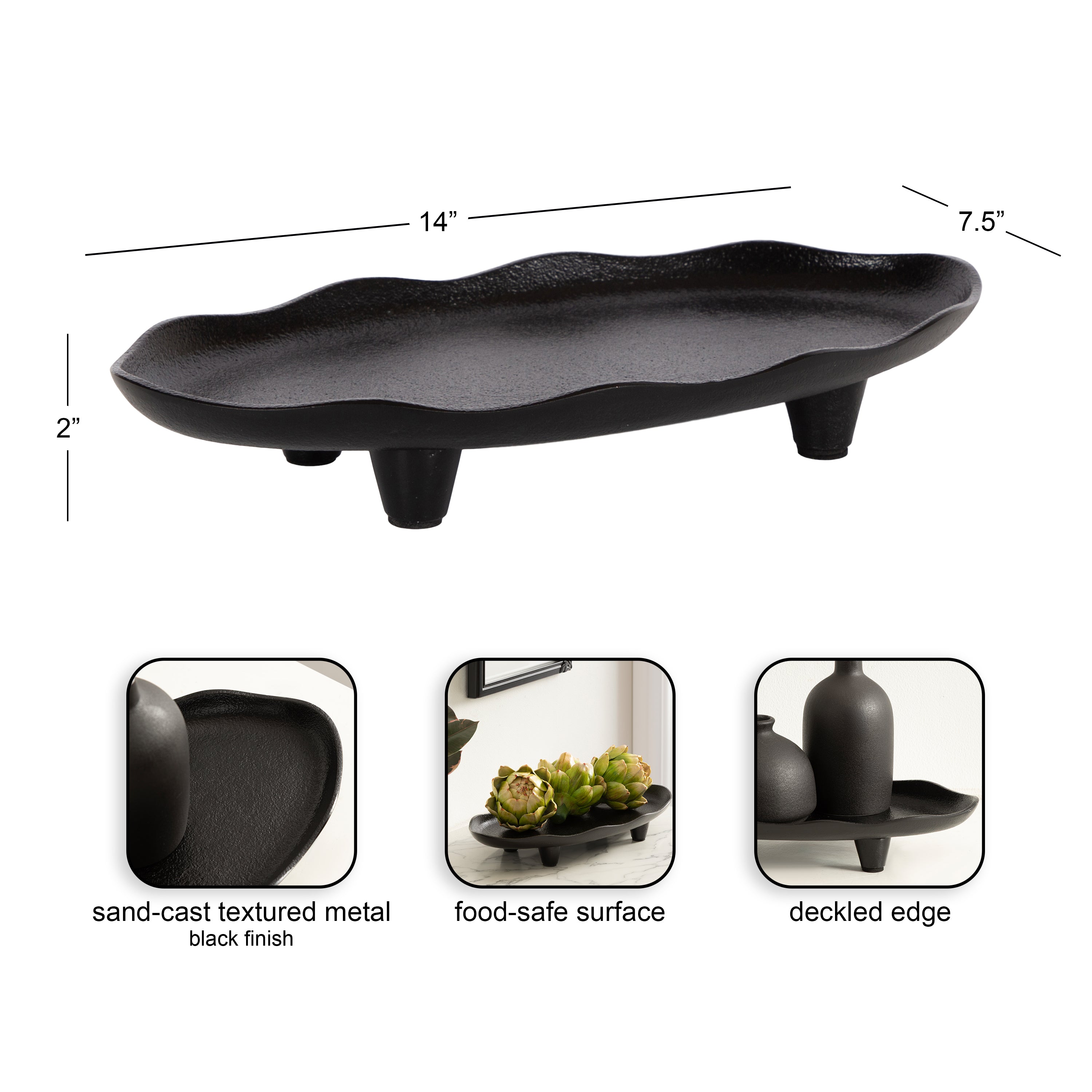 Serving Tray 14x8 Black 2