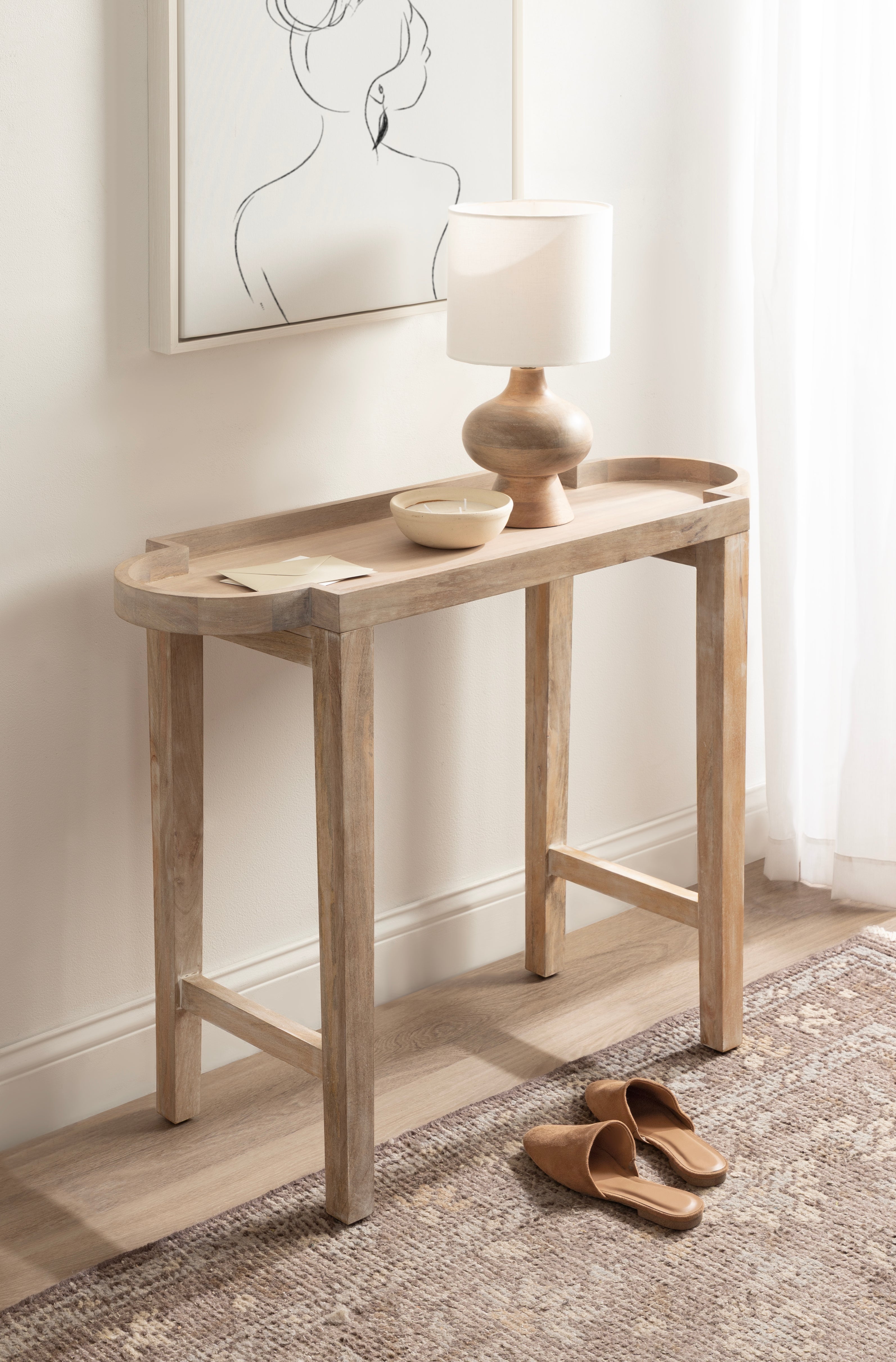 Console Table Natural Beige 38x14x30 6