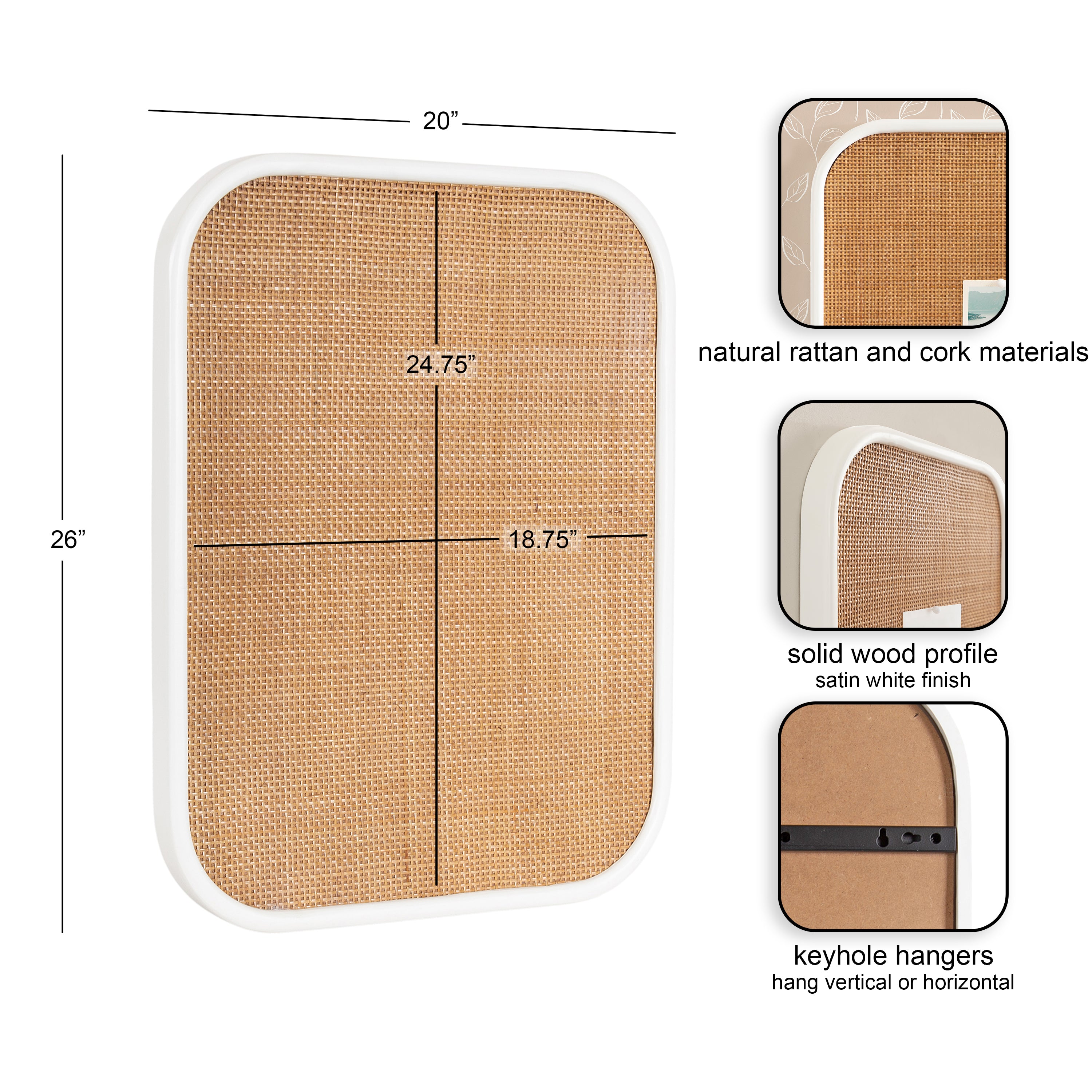 Planche Rattan Wall Pinboard