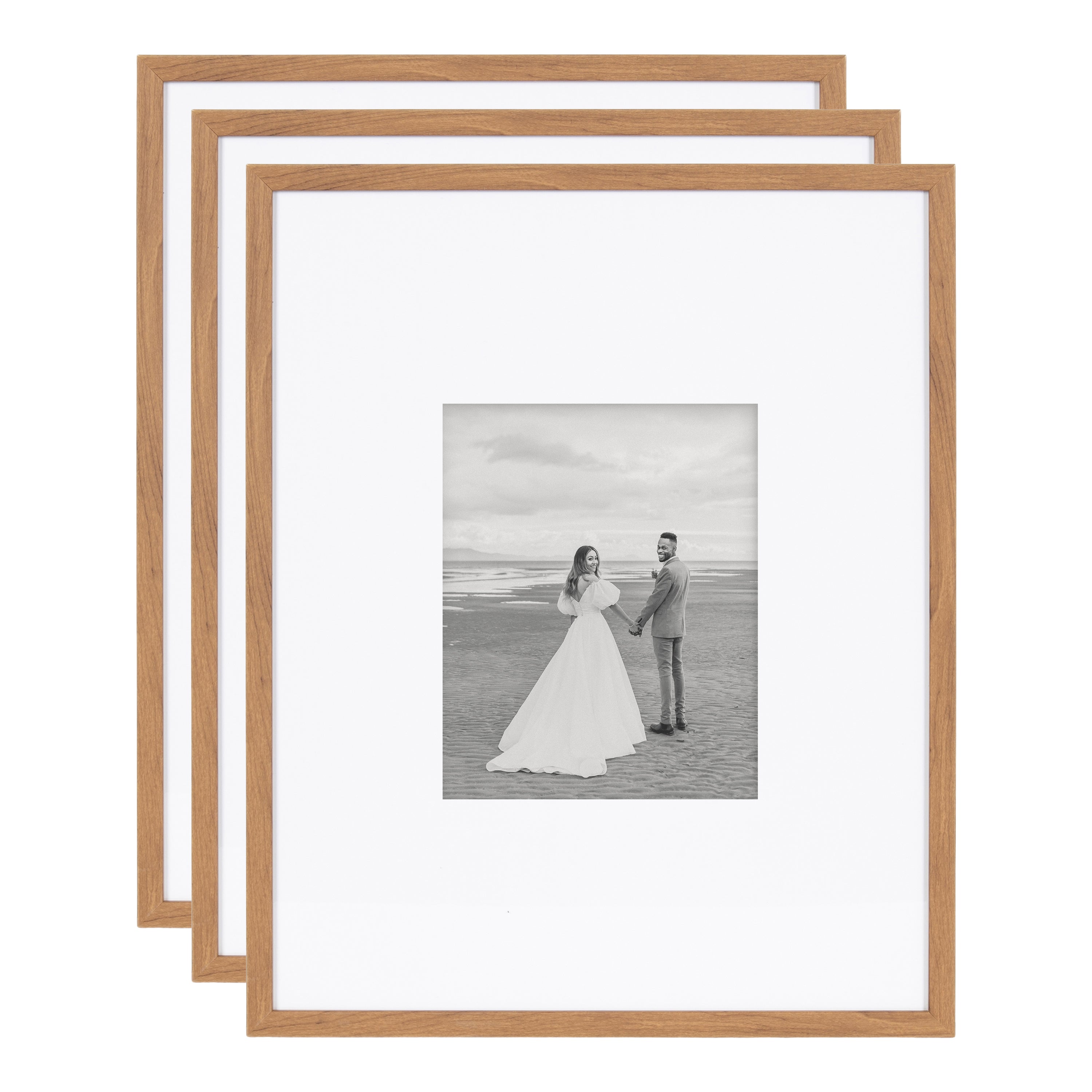 Wall Frame Brown 16x20 matted to 8x10 1