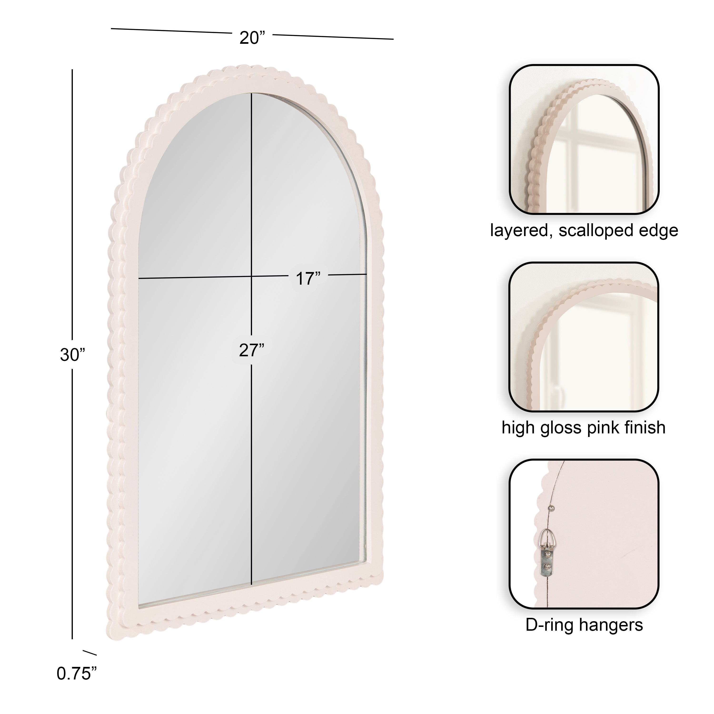 Arch Mirror 20x30 Pink 2